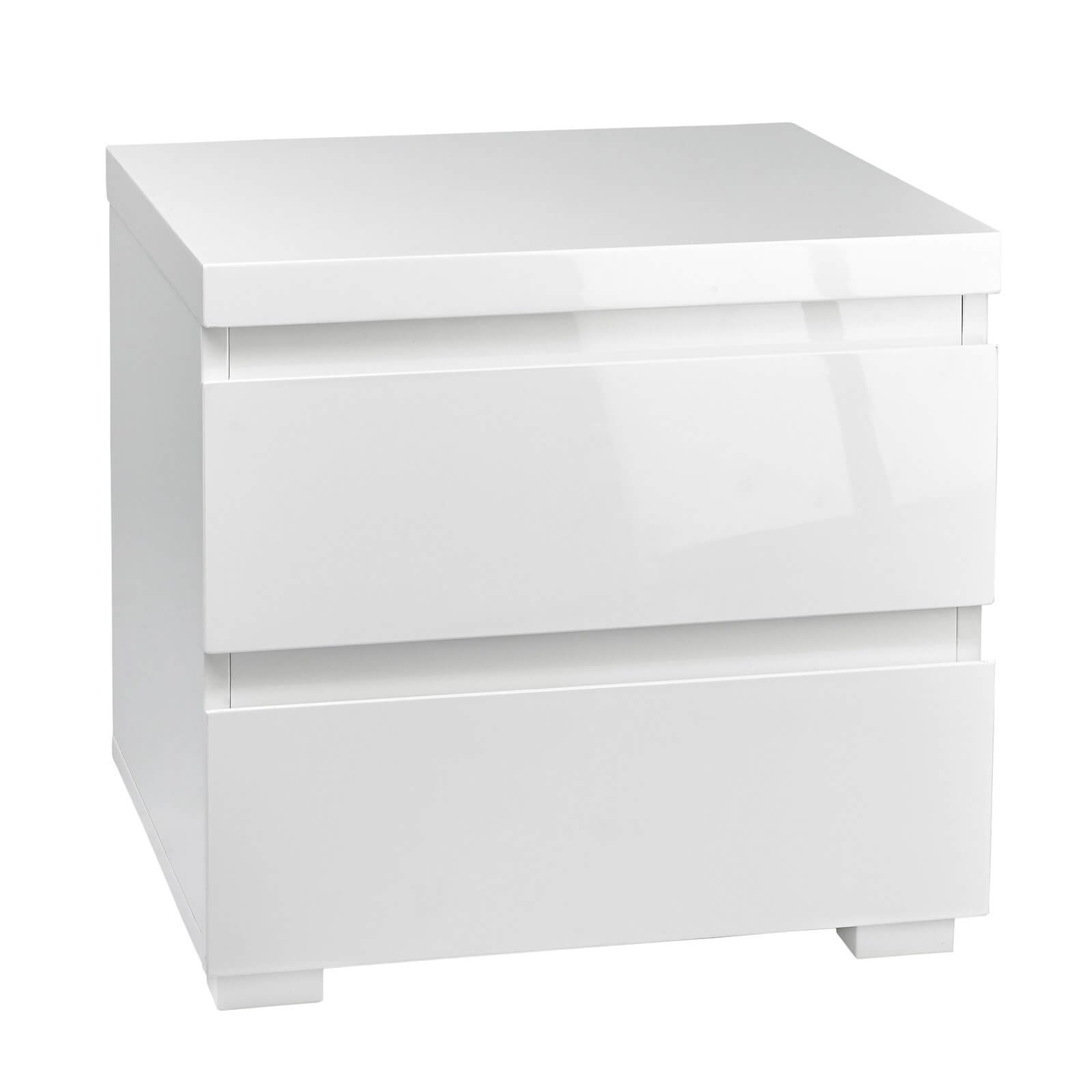 Puro 2 Drawer Bedside Cabinet - White