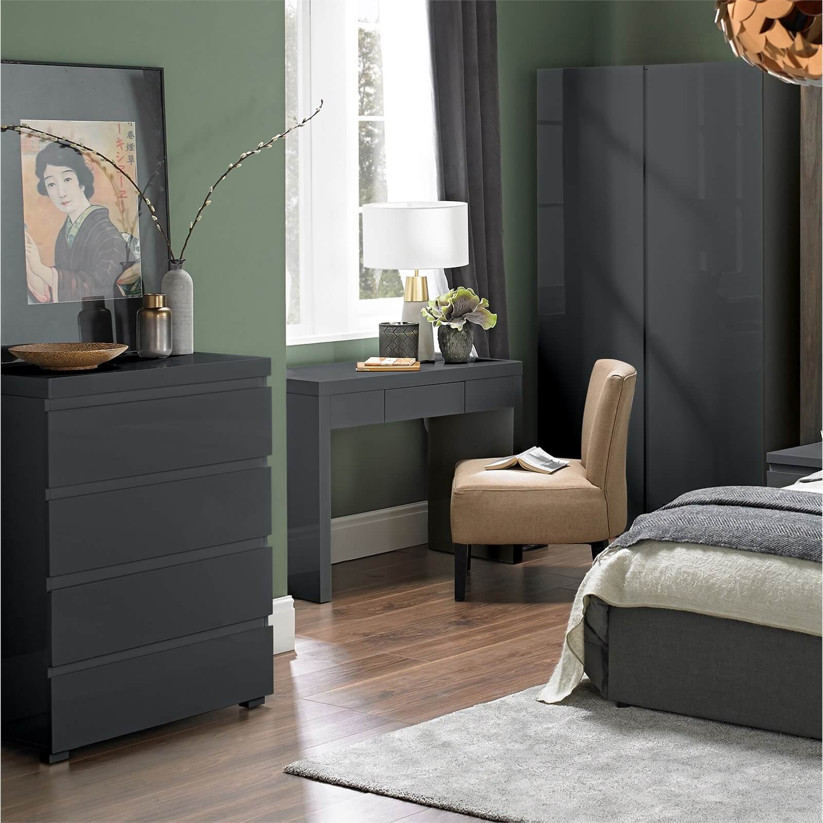Puro 4 Drawer Chest - Charcoal