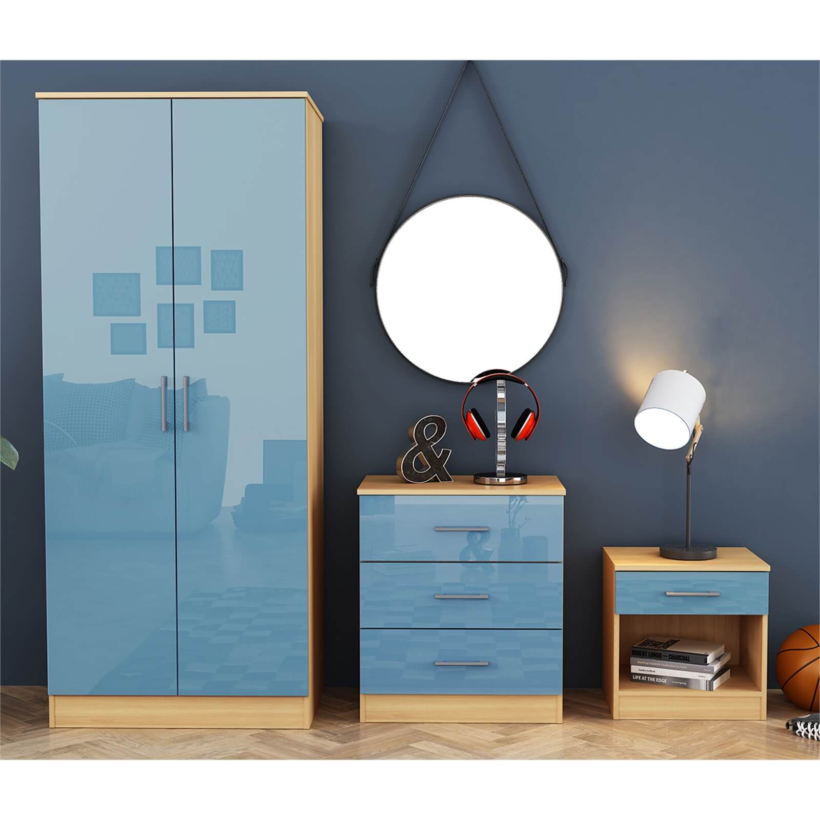 Dakota 3 Piece Bedroom Set - Blue