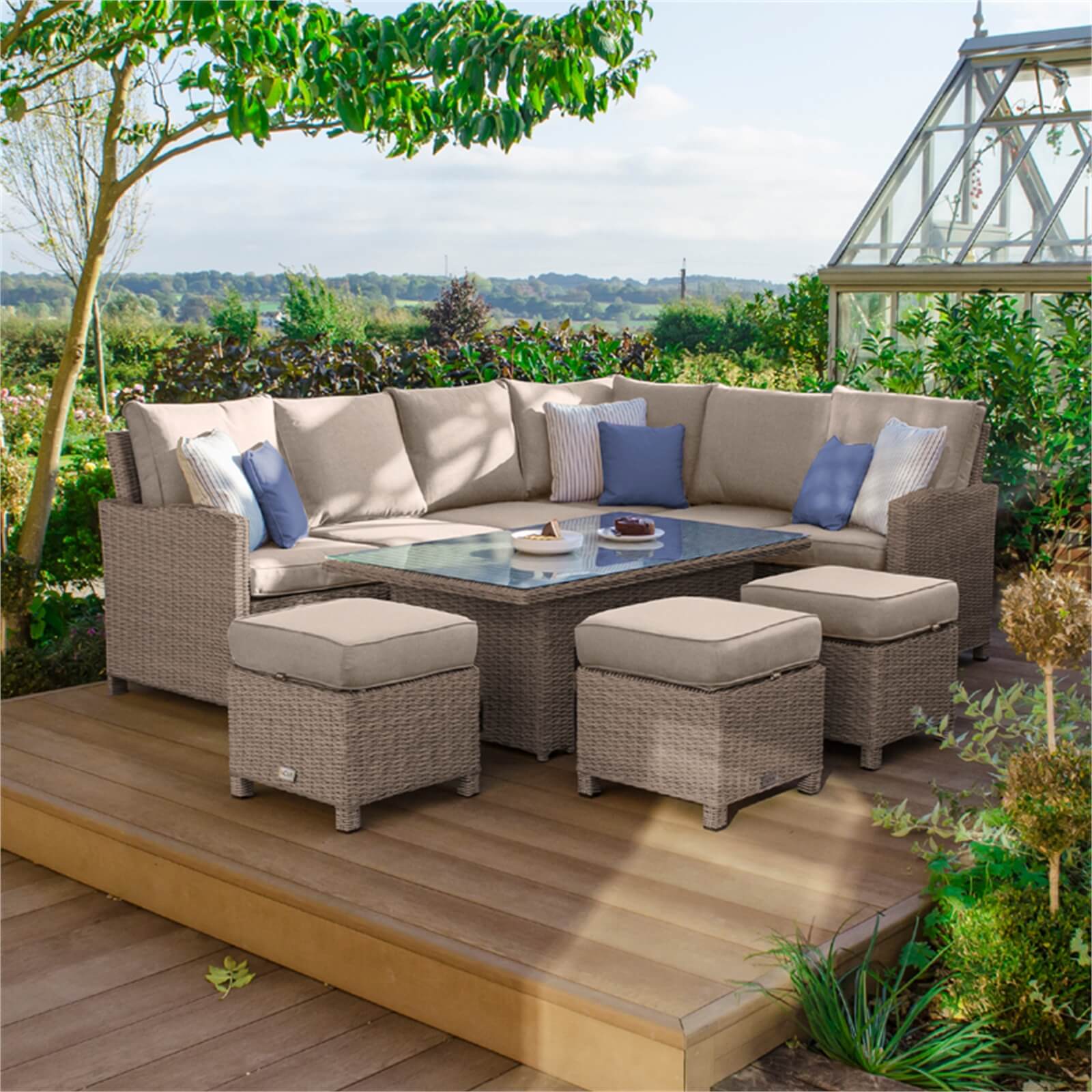 Nova Belmont Rising Casual Rattan Dining Right in Natural