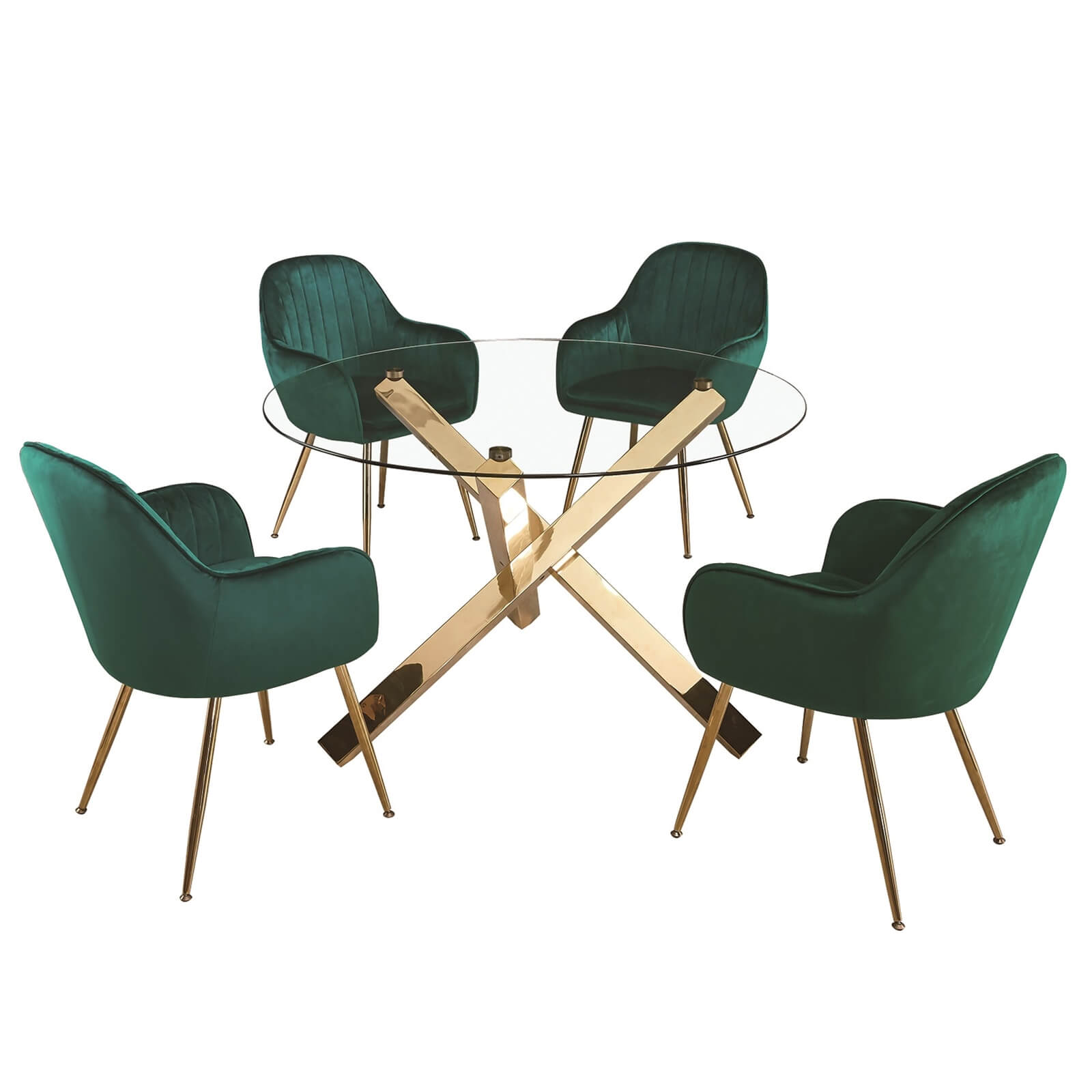 Lara Chair - Set of 2 - Forest Green