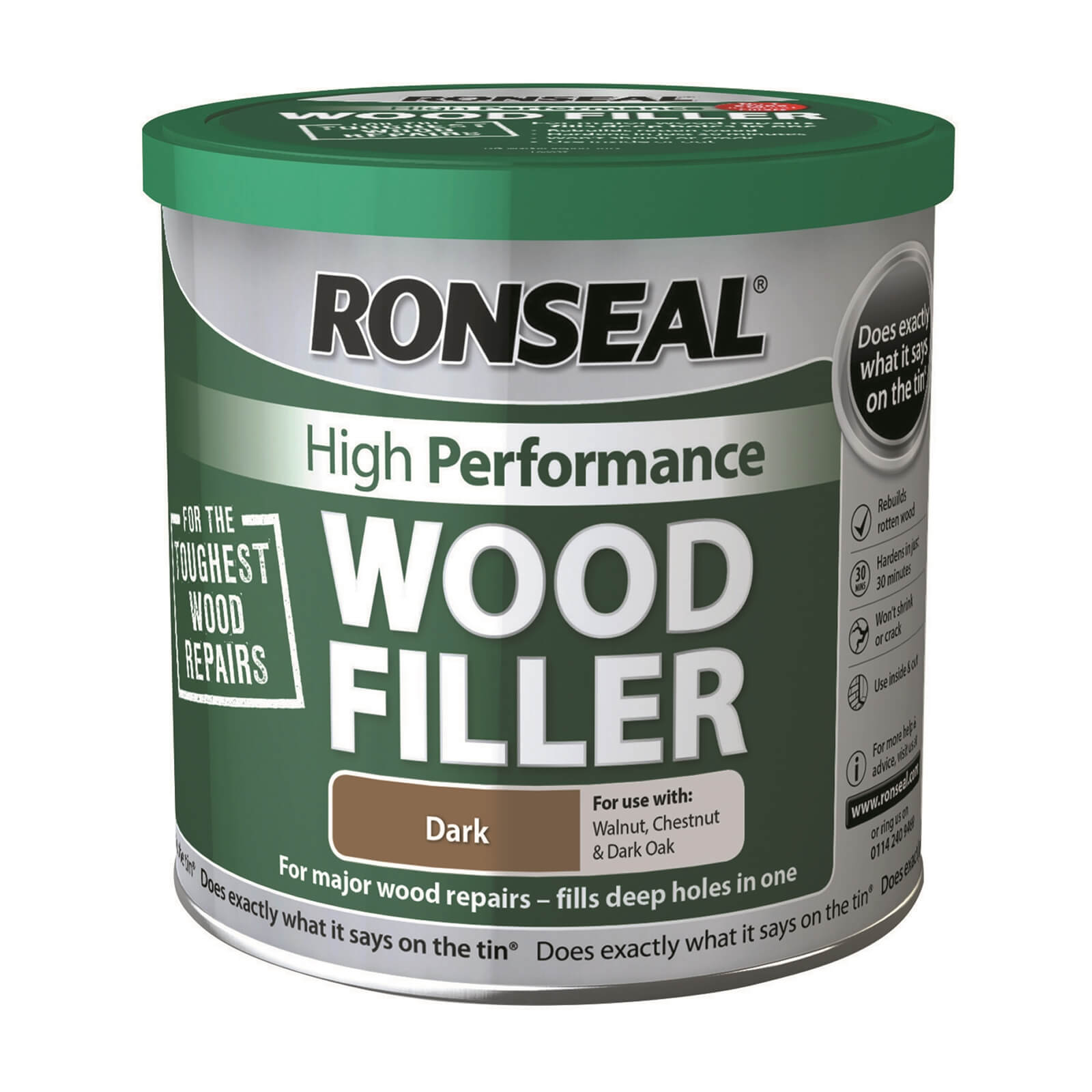 Ronseal High Performance Wood Filler Dark - 550g