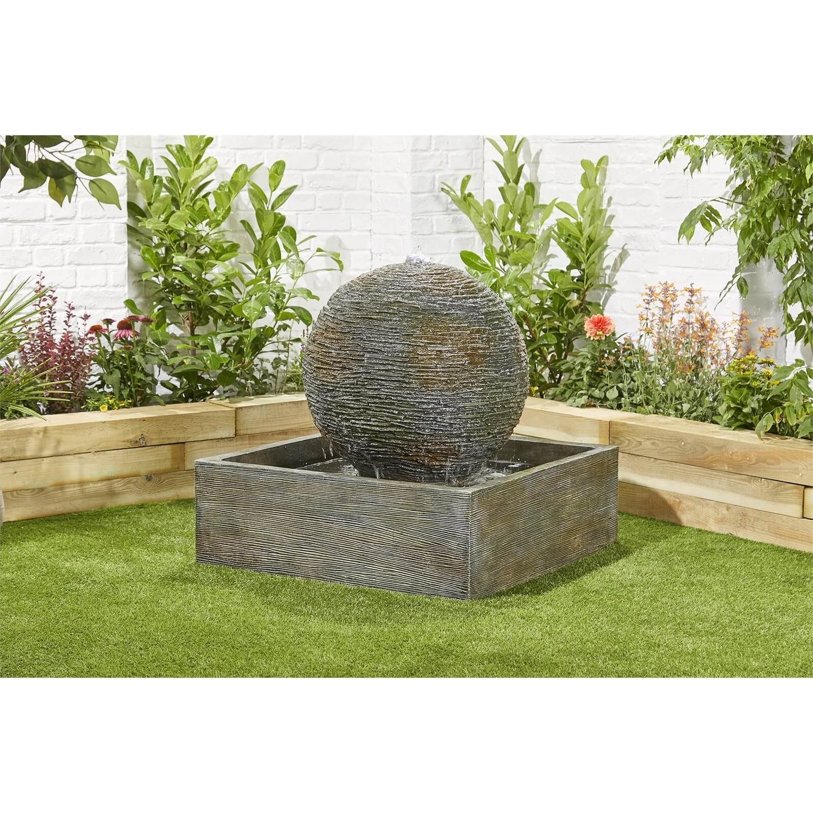 Stylish Fountain Dark Planet Water Feature with LEDs
