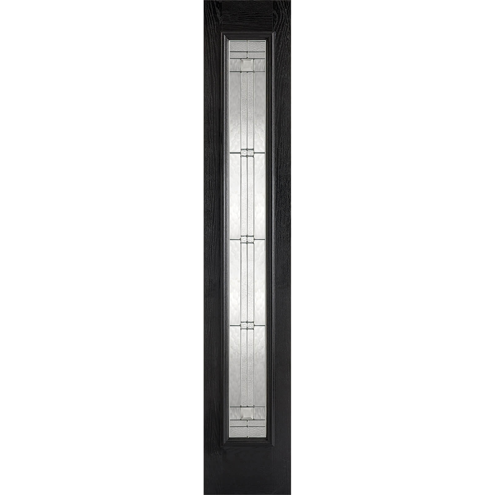 Elegant External Glazed Black GRP 1 Lite Sidelight - 356 x 2032mm