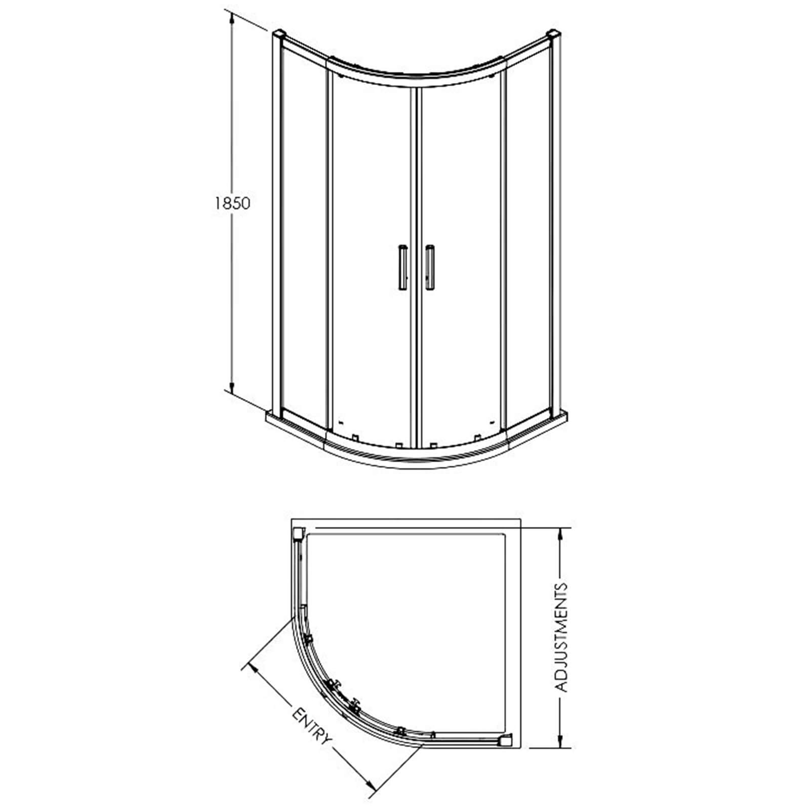 Balterley Quadrant Shower Enclosure - 1000mm (6mm Glass)