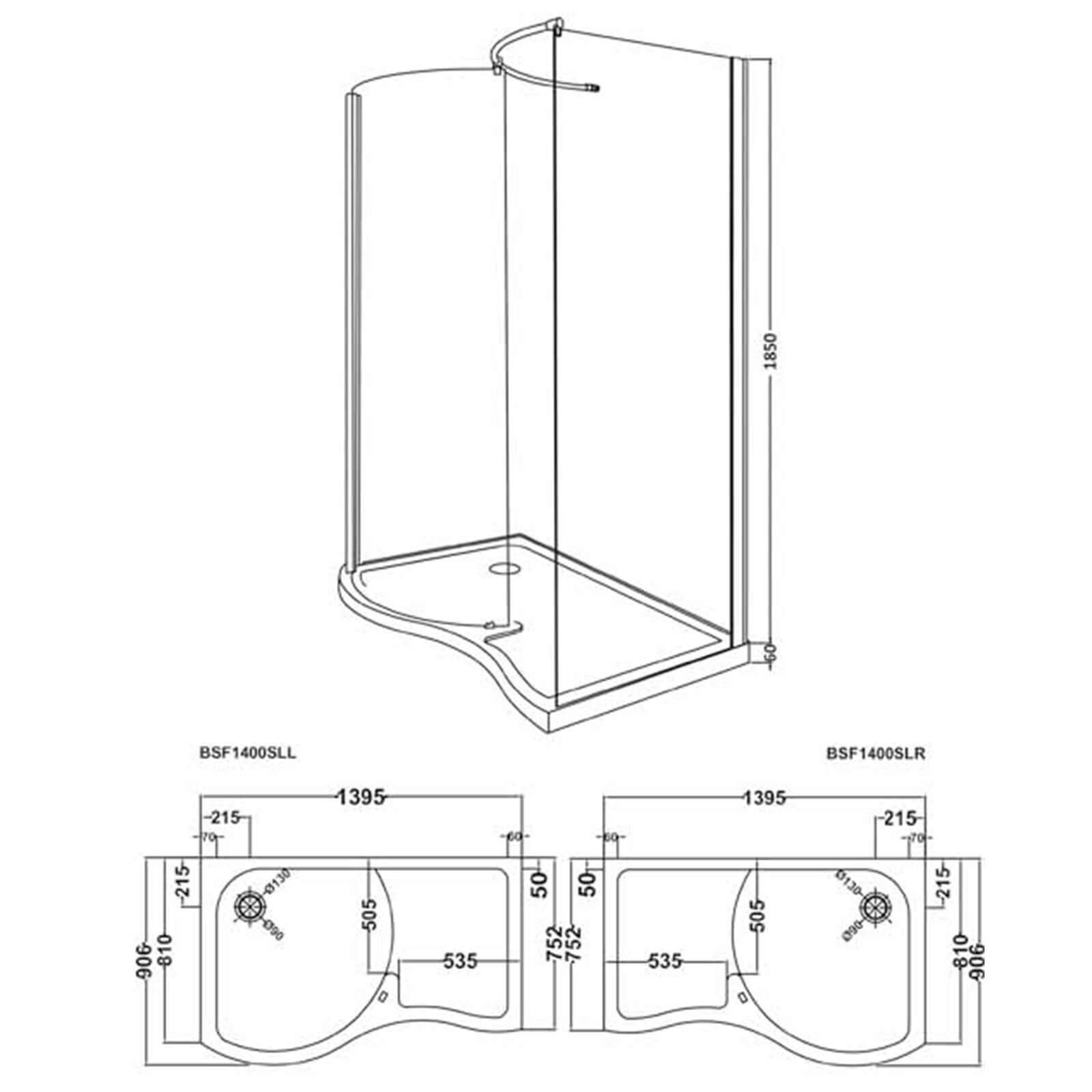 Balterley Curved Walk-In Shower Enclosure (6mm Glass)