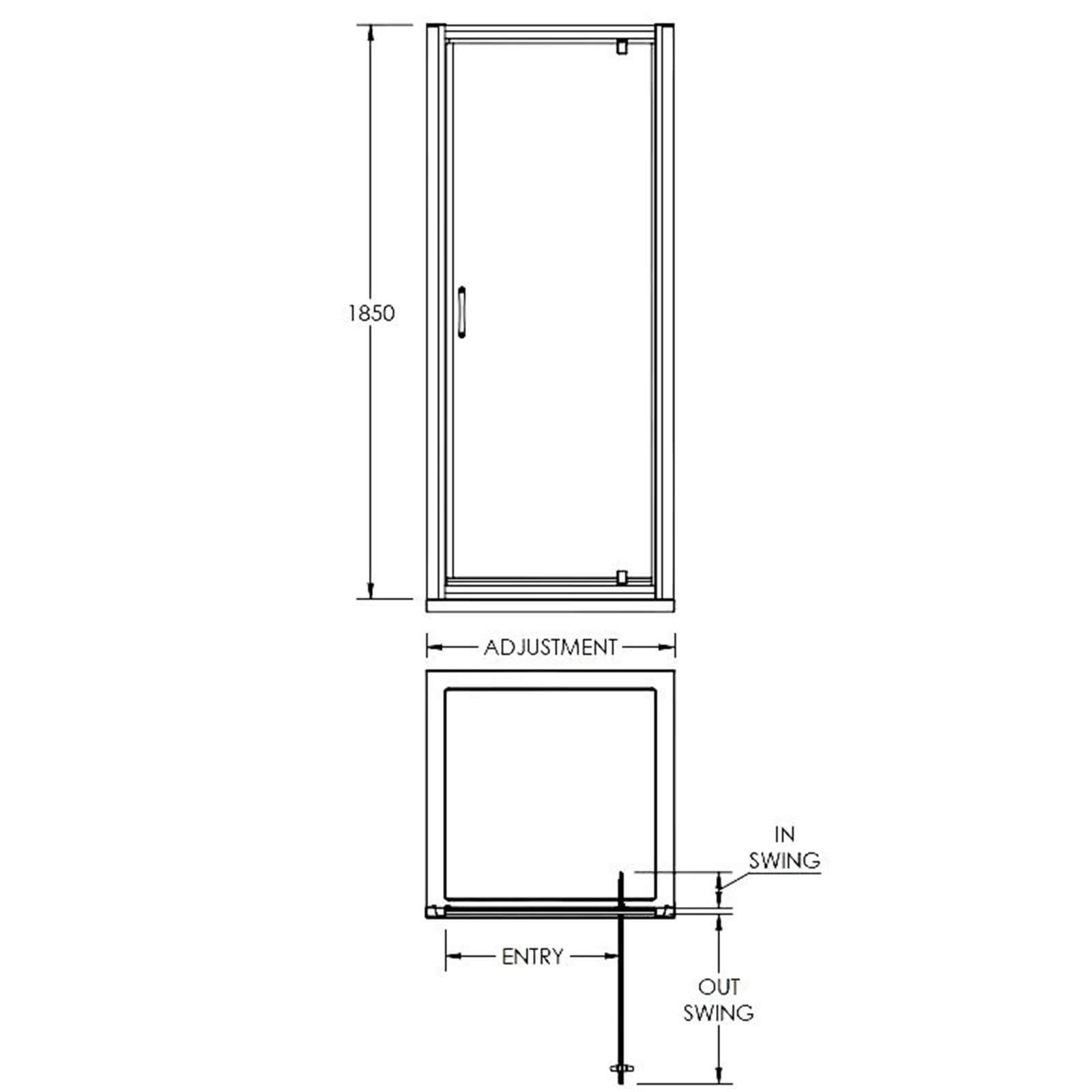 Balterley Pivot Shower Door - 700mm (5mm Glass)