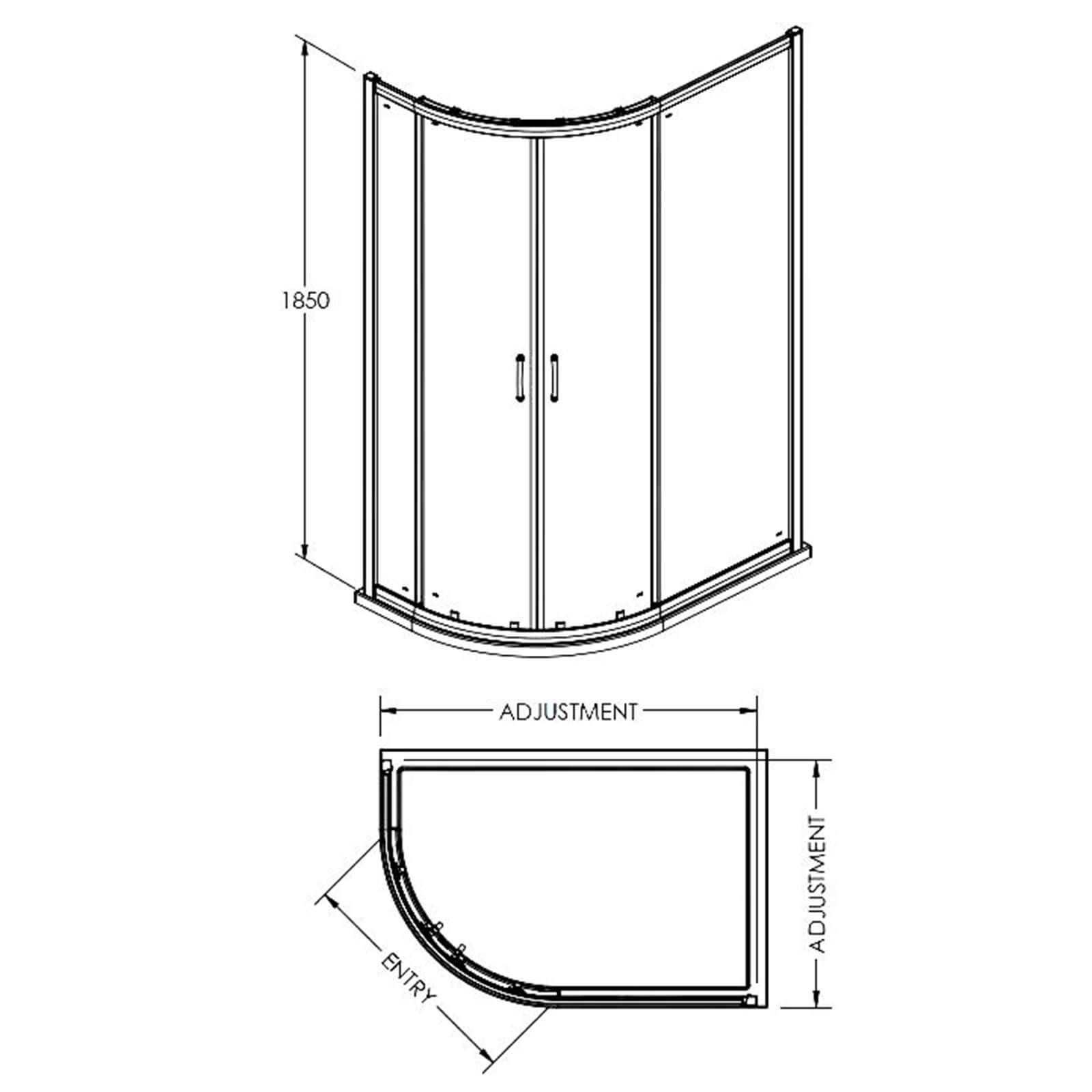 Balterley Offset Quadrant Shower Enclosure - 1200 x 900mm (5mm Glass)
