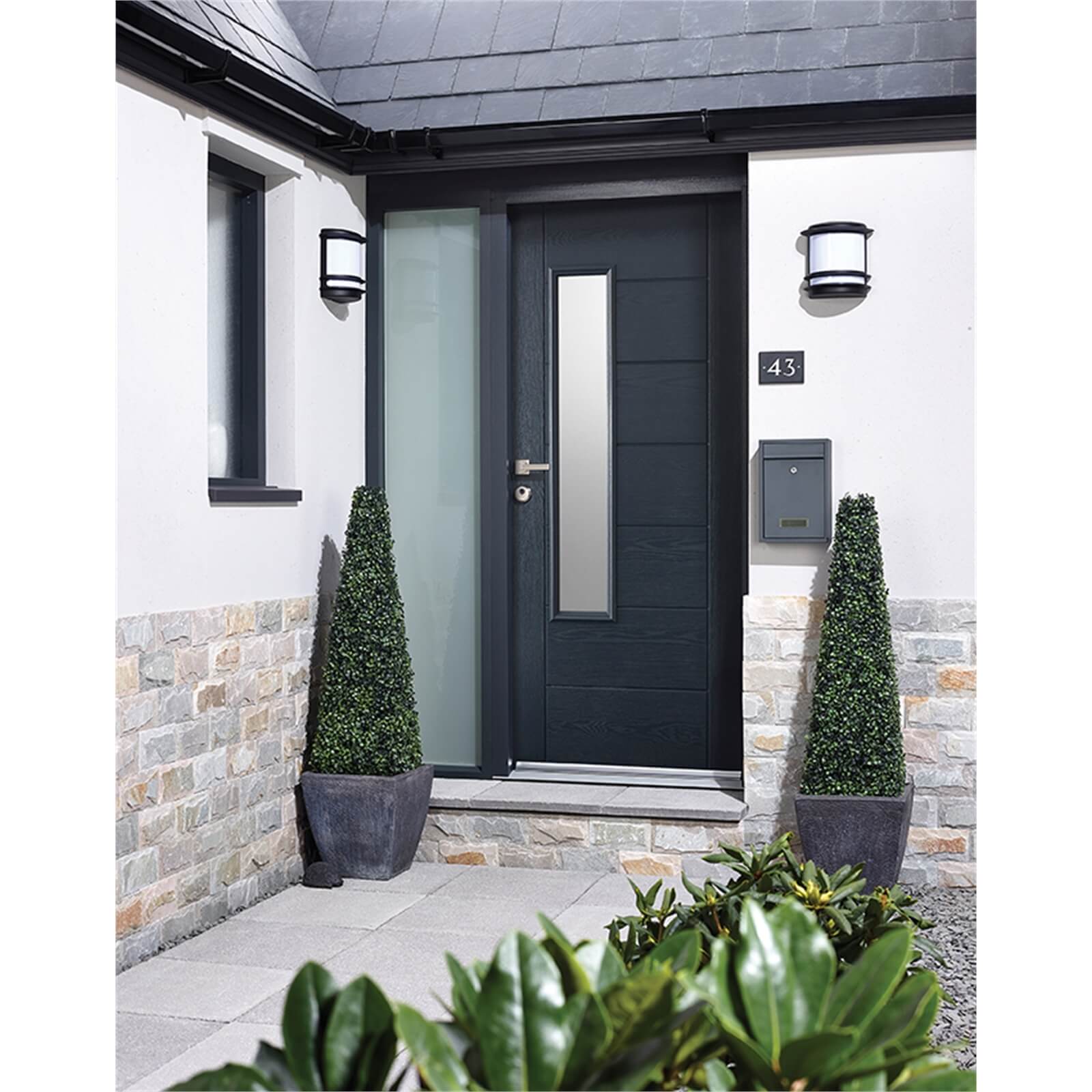 Newbury External Glazed Anthracite Grey GRP 1 Lite Door - 838 x 1981mm