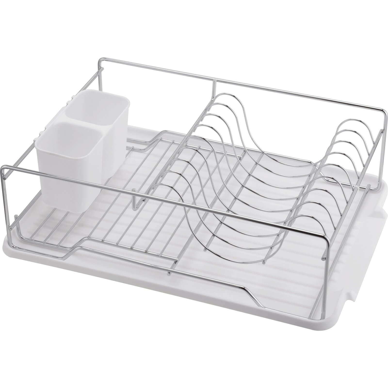 Dish Rack with Plastic Cutlery Holder