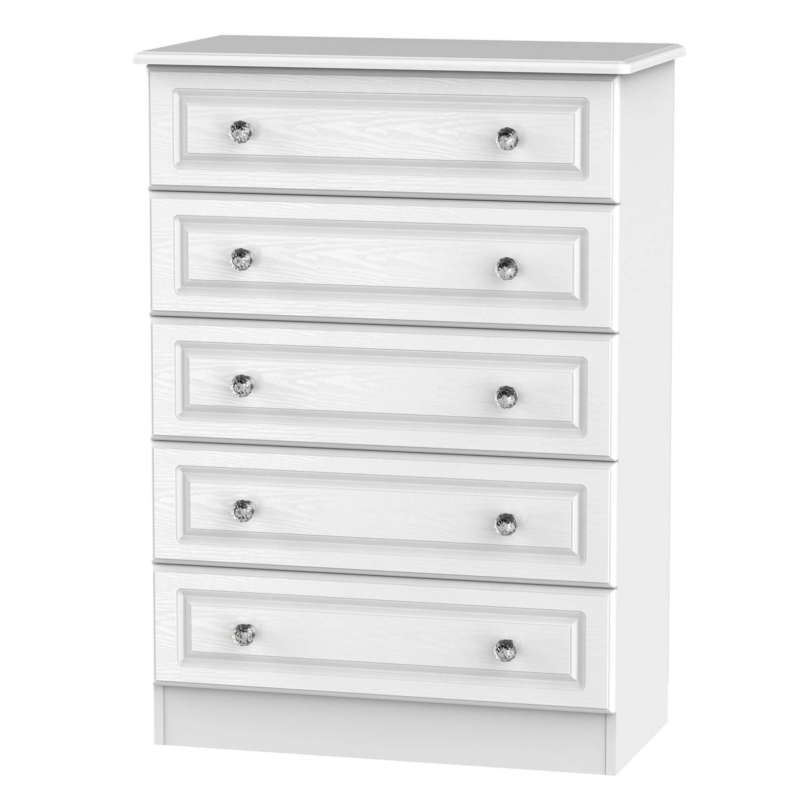 Florence White Ash 5 Drawer Chest