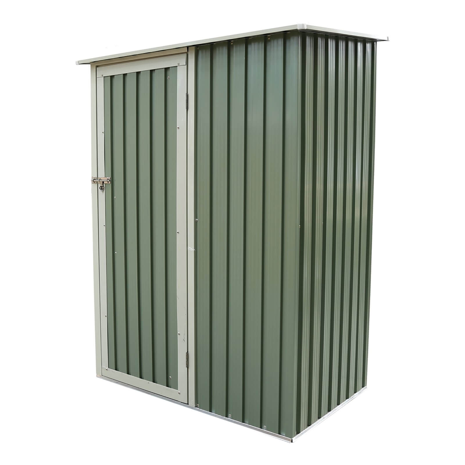 Charles Bentley 4.7ft x 3ft Green Metal Storage Shed