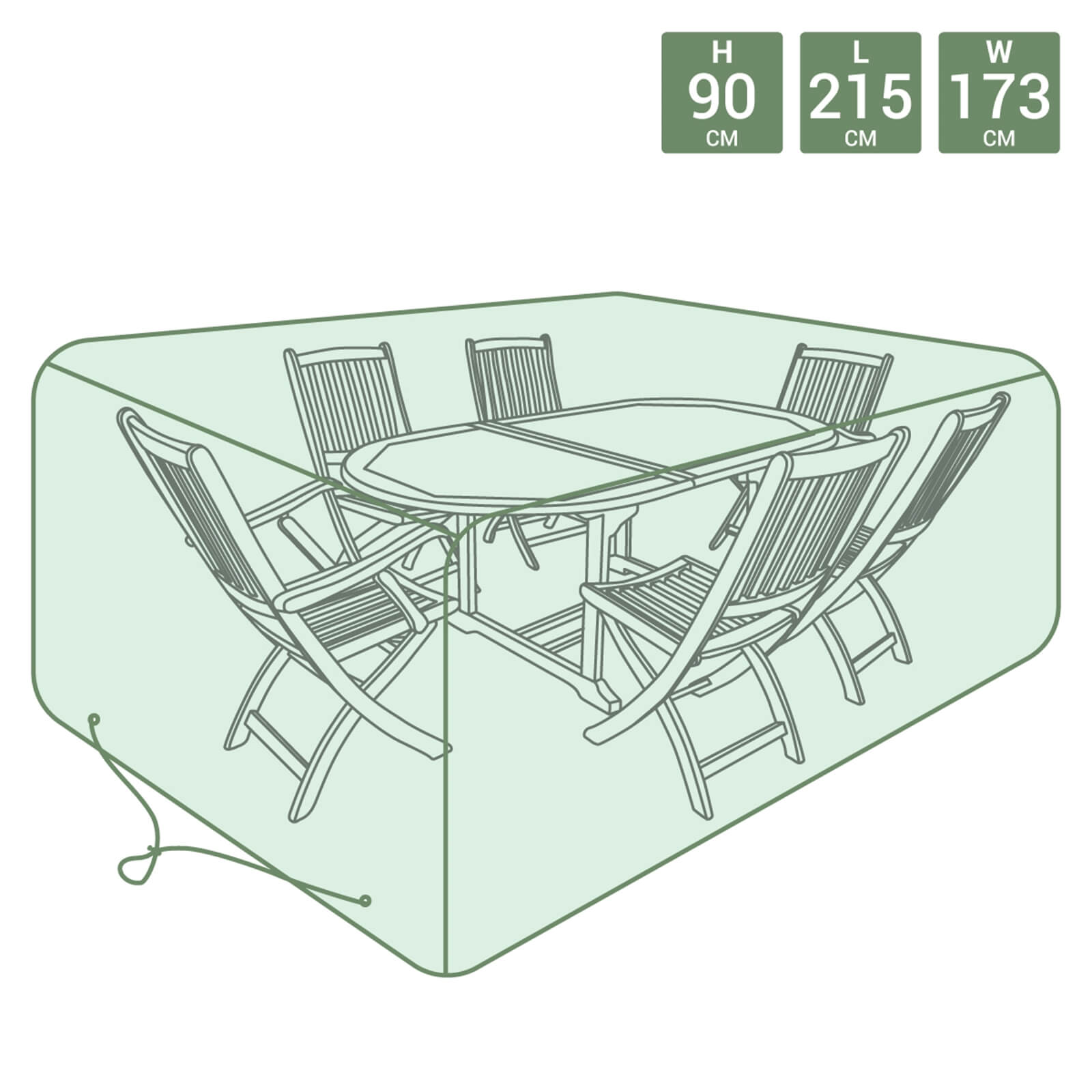 Charles Bentley Universal 6-8 Seater Oval Furniture Set Waterproof Cover - Green