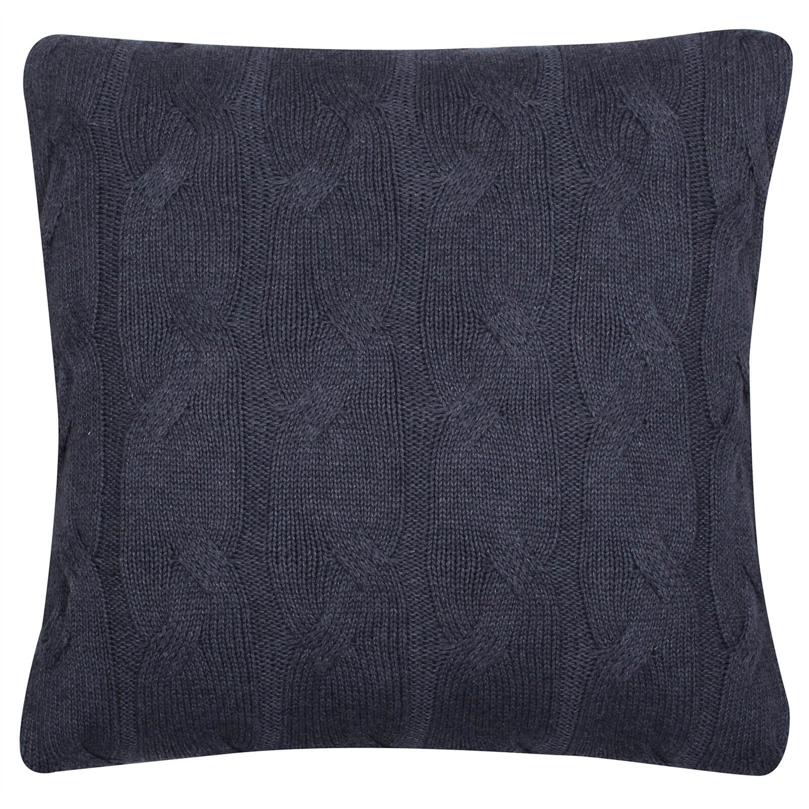Knitted Cushion - Dark Grey
