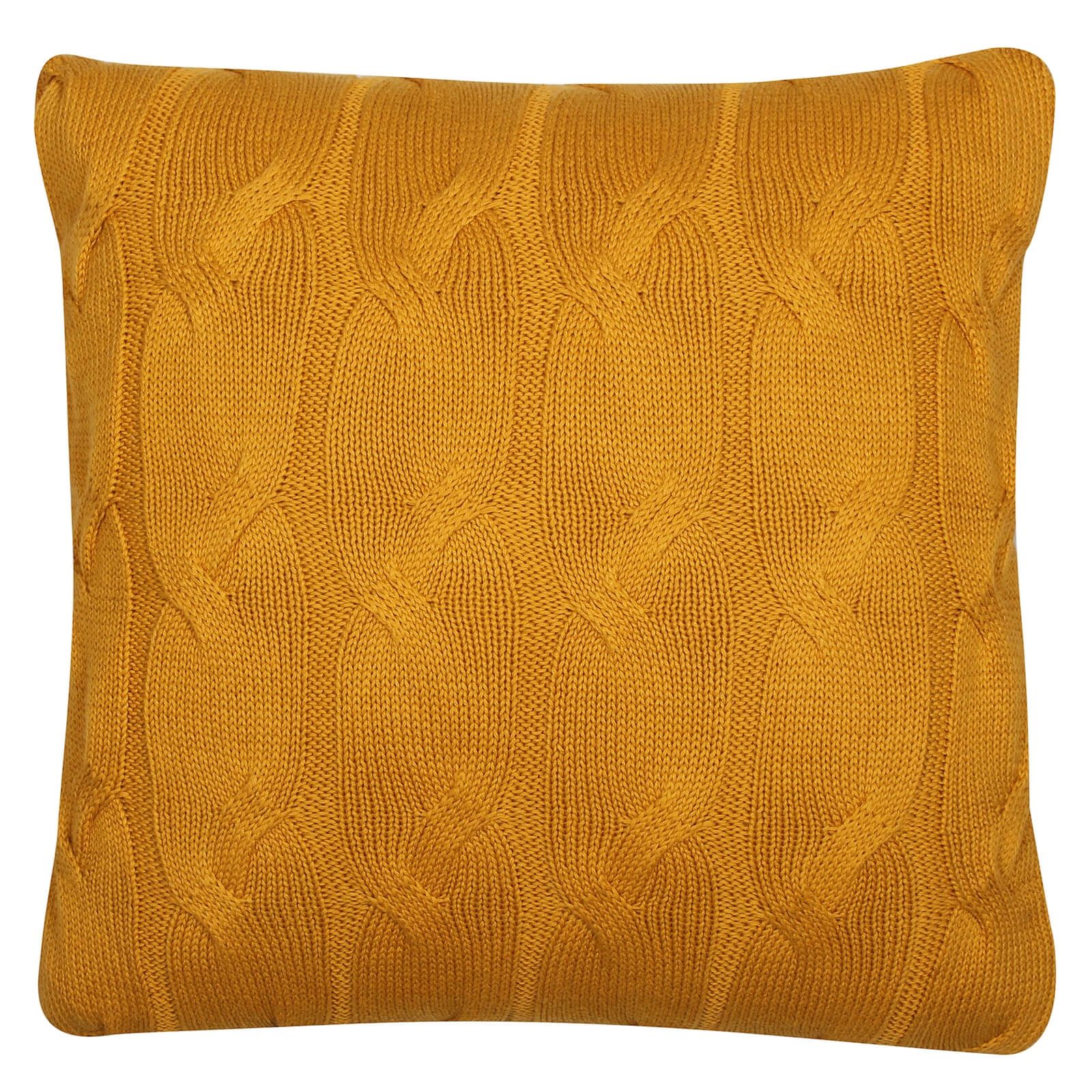 Knitted Cushion - Ochre