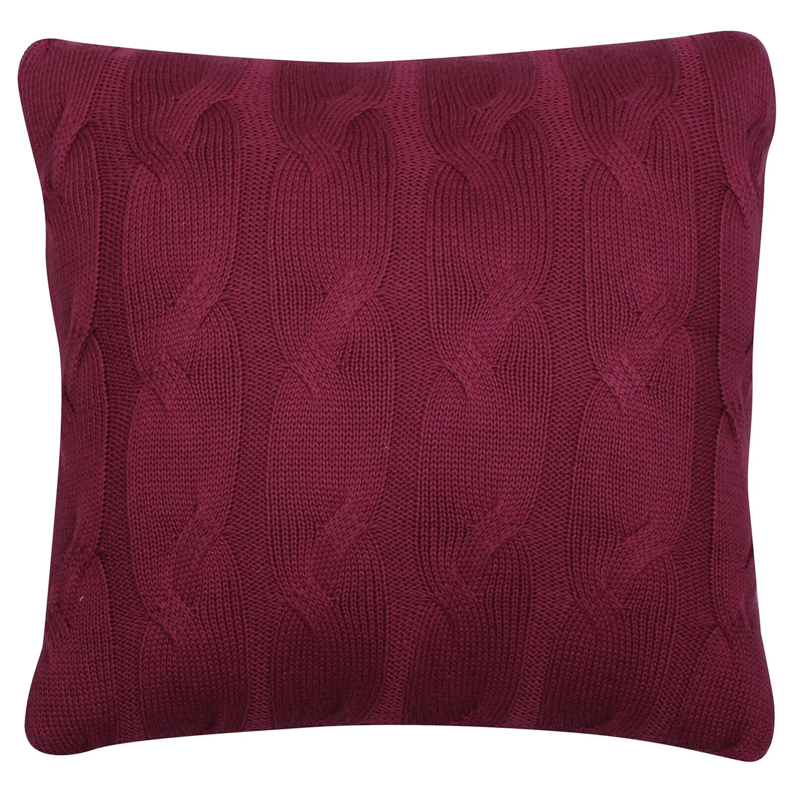 Knitted Cushion - Deep Plum