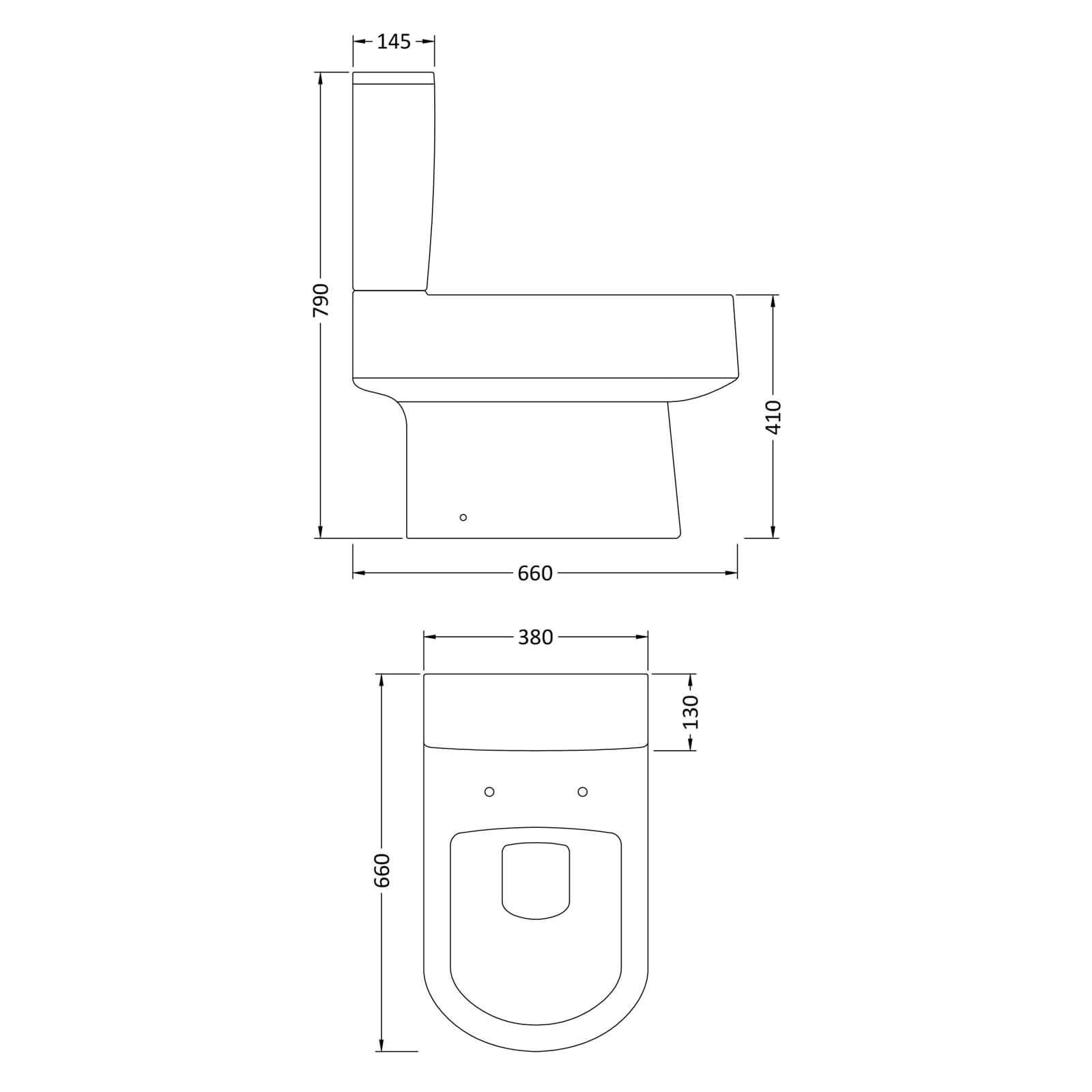 Balterley D Shape WC Pan, Cistern and Soft Close Toilet Seat