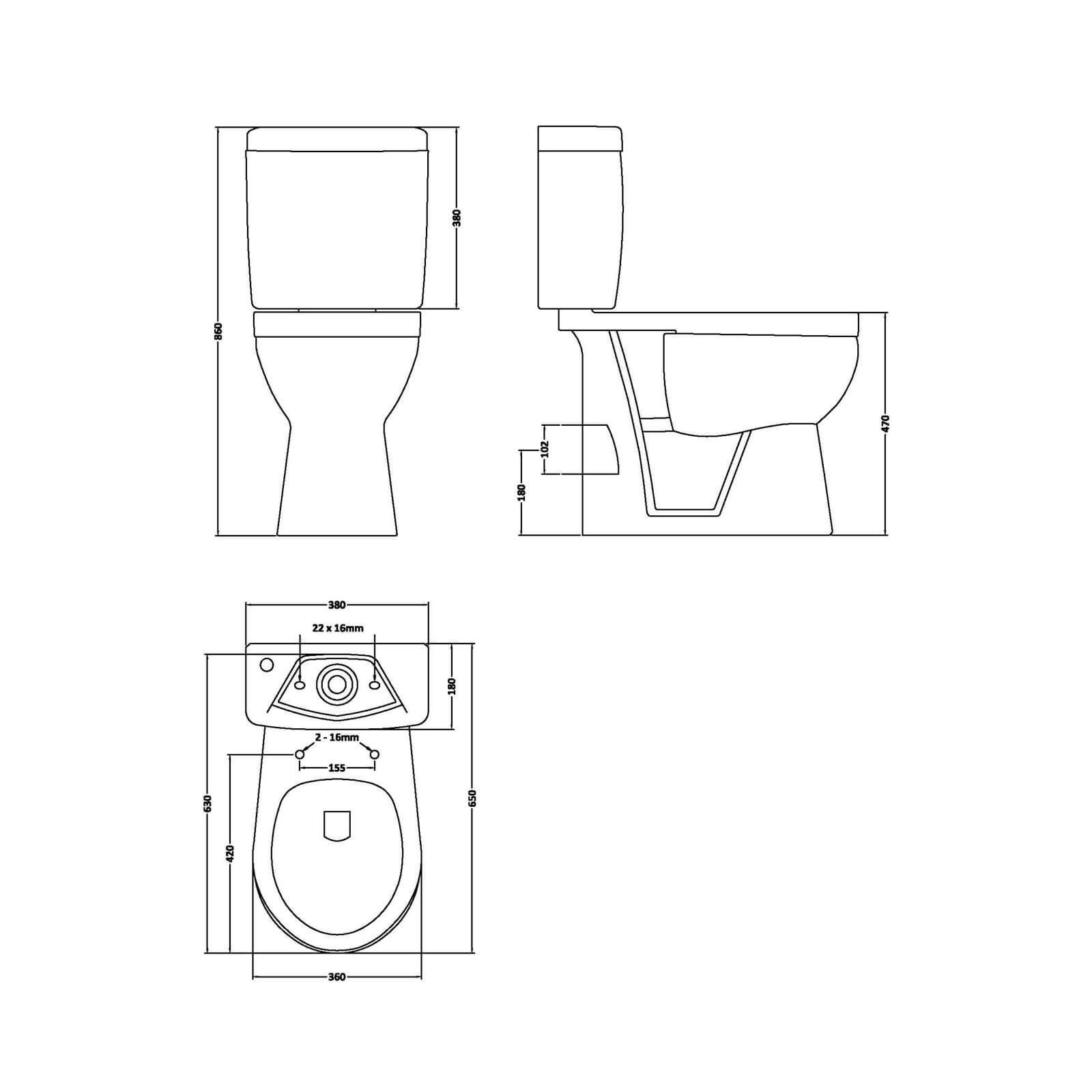 Balterley DOC M Comfort Height Pan, Cistern and Soft Close Toilet Seat