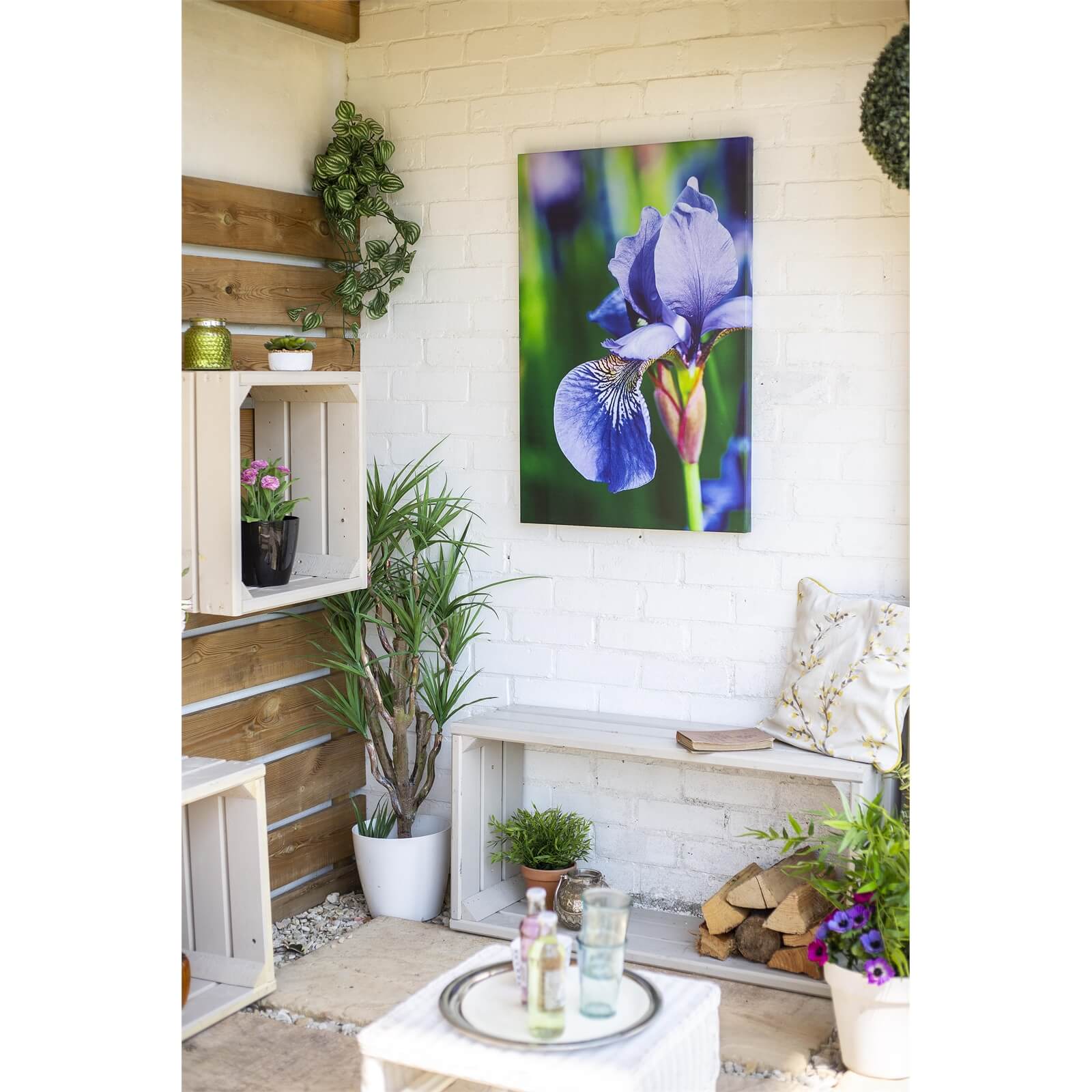Purple Iris Outdoor Canvas 90x59cm
