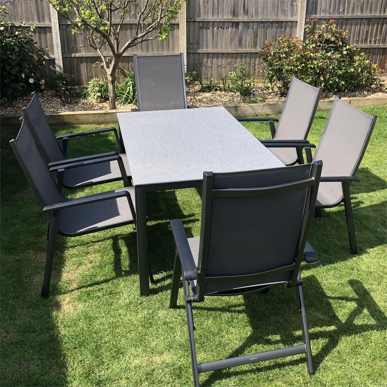 Mwh Elements 6 Seater Metal Garden Furniture in Anthracite