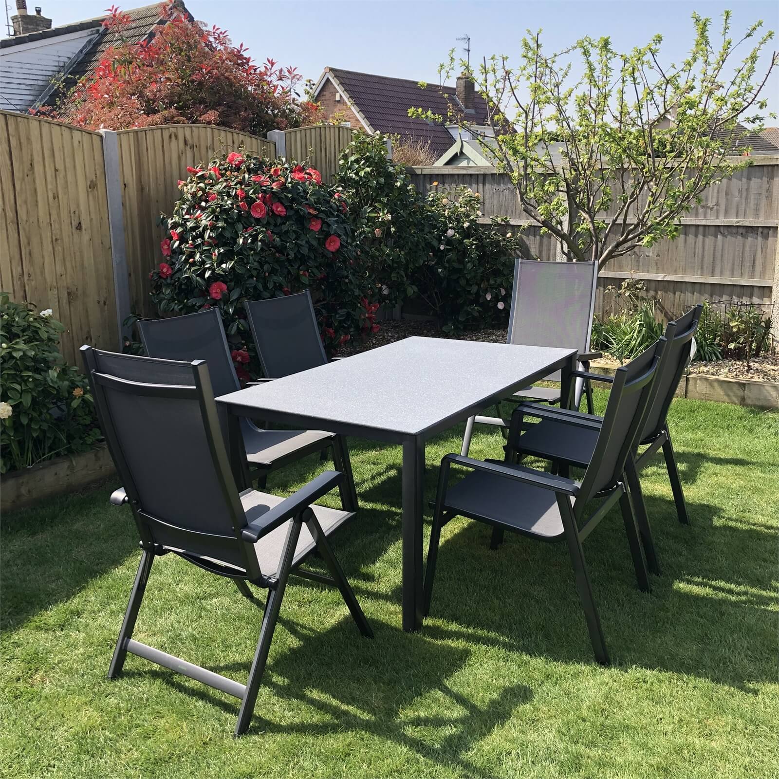 Mwh Elements 6 Seater Metal Garden Furniture in Anthracite