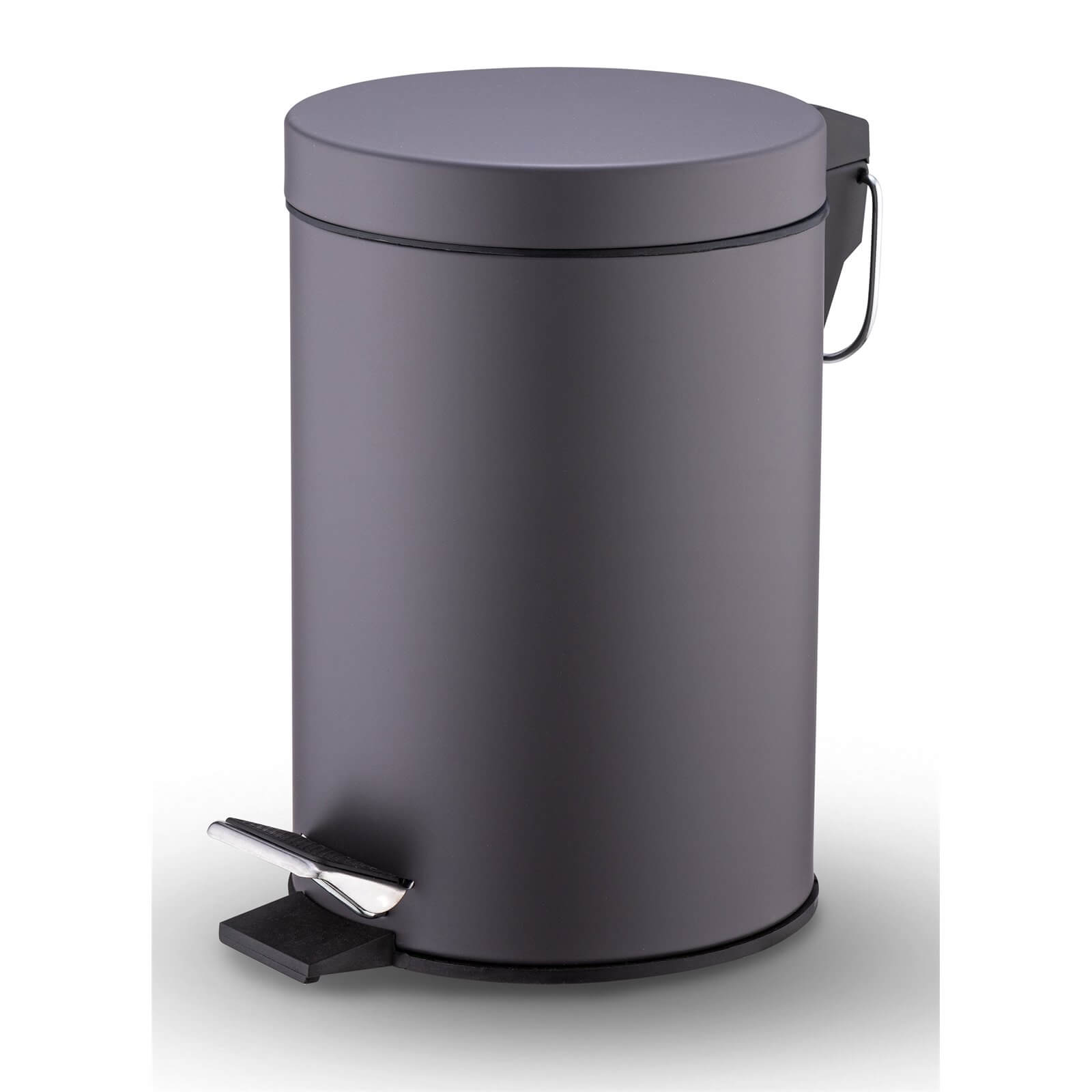 Bathroom Bin 3L Charcoal Grey Homebase