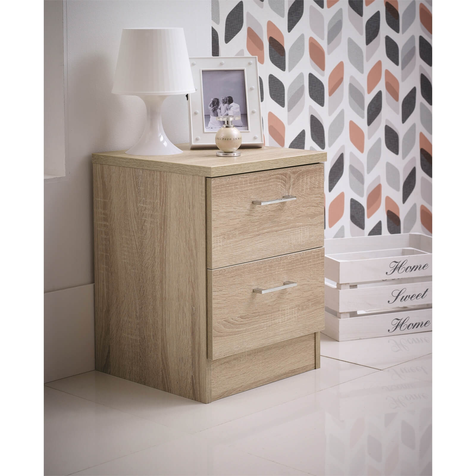 Amalfi Bardolino 3 Drawer Bedside Cabinet - Rechargeable