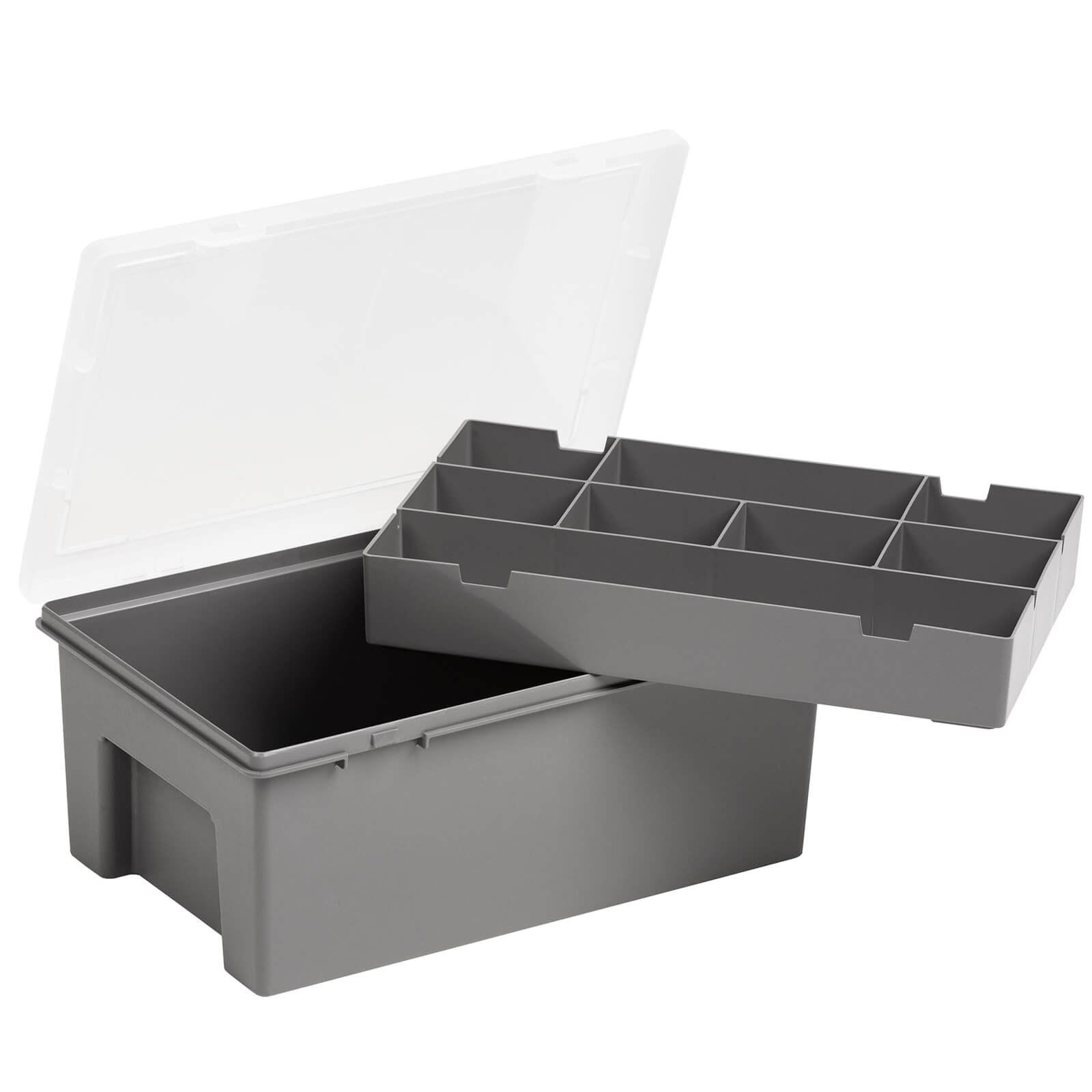 Organiser Tray with 8 Dividers - Grey