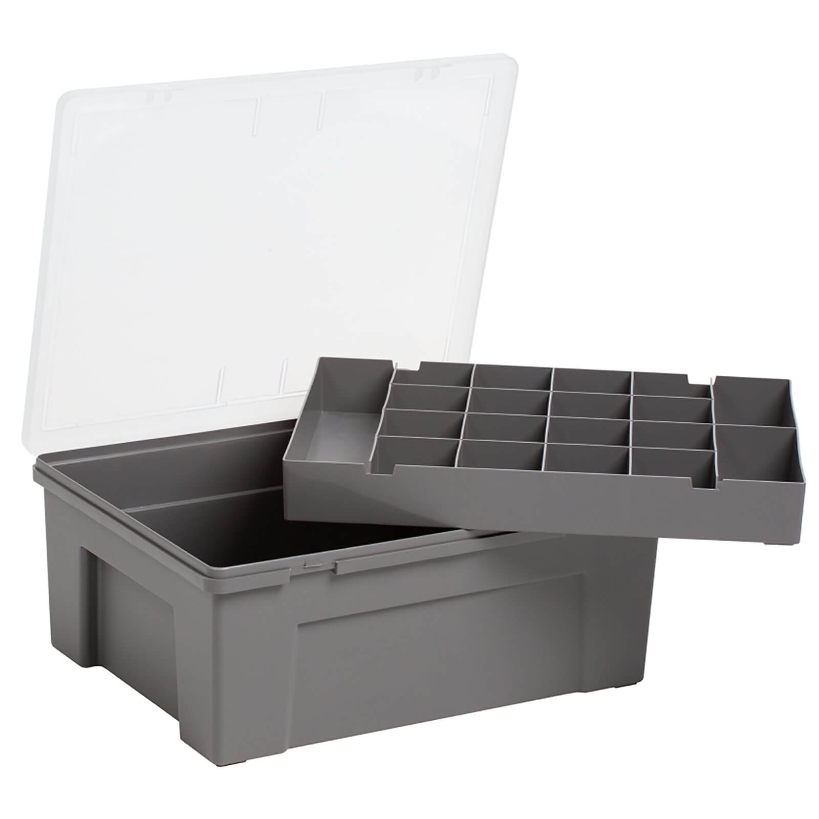 Organiser Tray with 19 Dividers - Grey