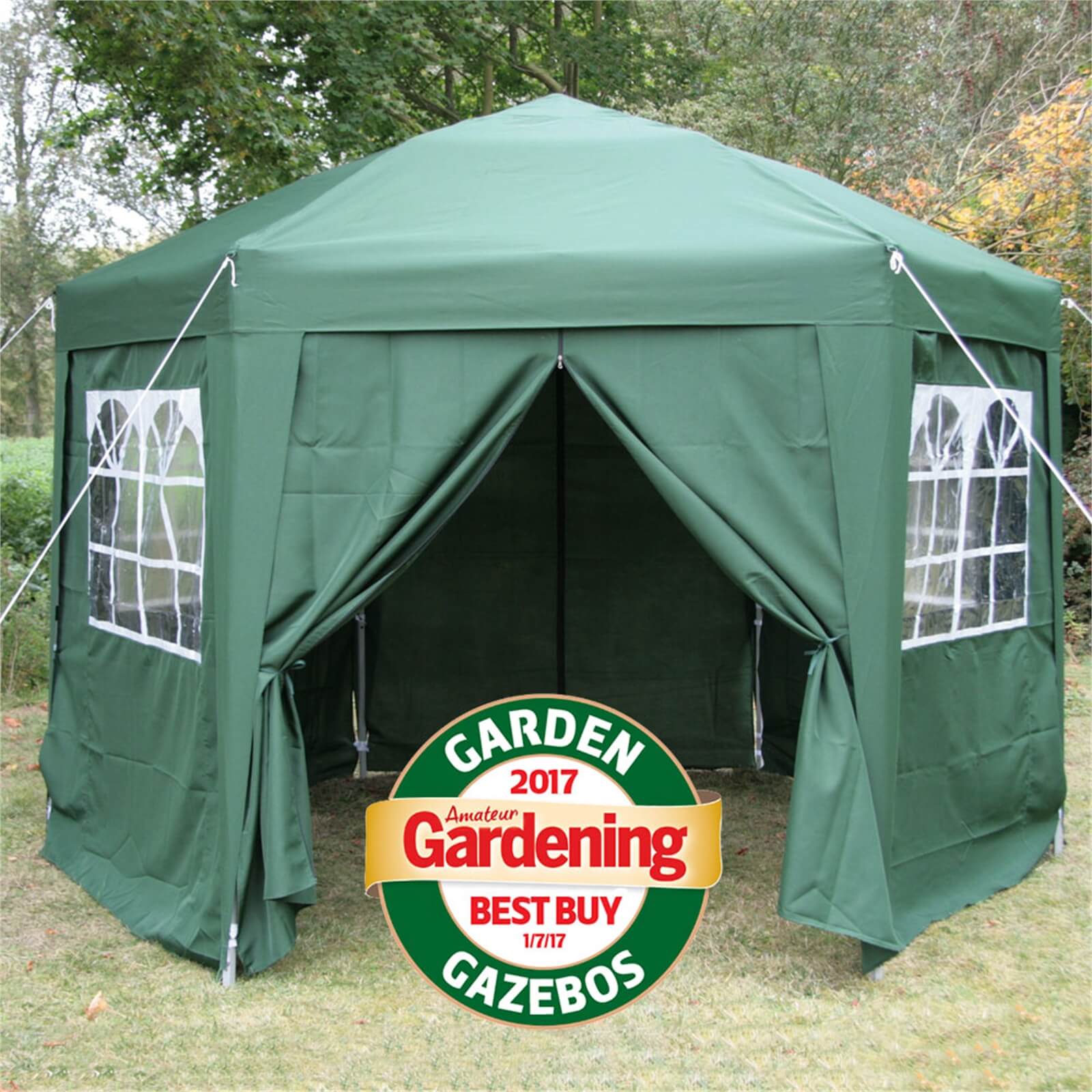 Airwave Garden Pop Up Garden Gazebo - 3.5m Hexagonal - Green
