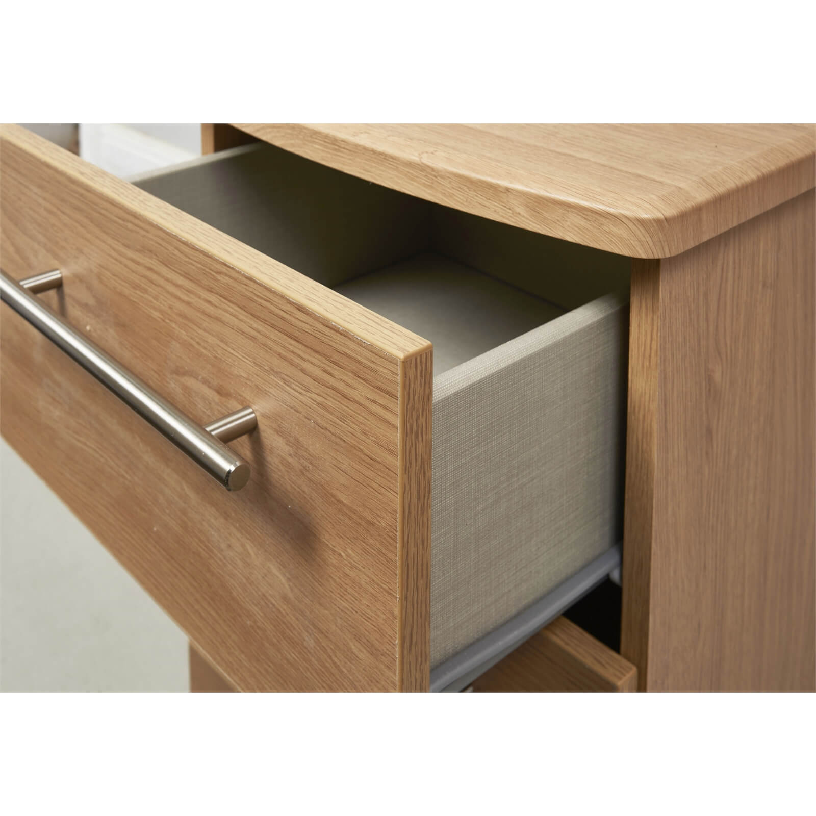 Siena Modern Oak 2 Drawer Bedside Cabinet