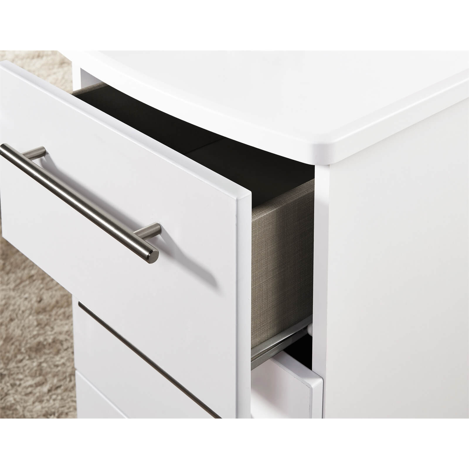 Siena Grey Matt 3 Drawer Bedside Cabinet