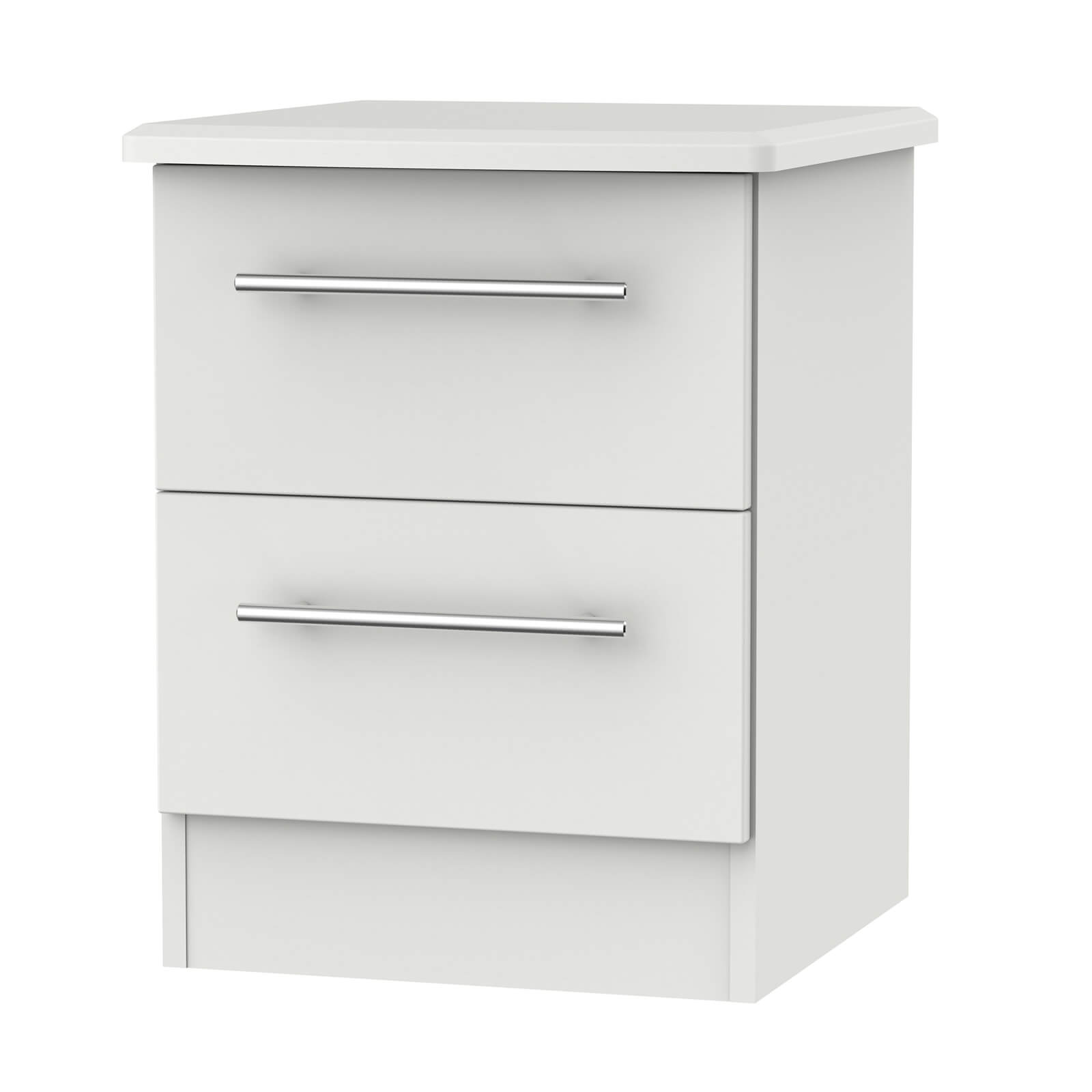 Siena Grey Matt 2 Drawer Bedside Cabinet
