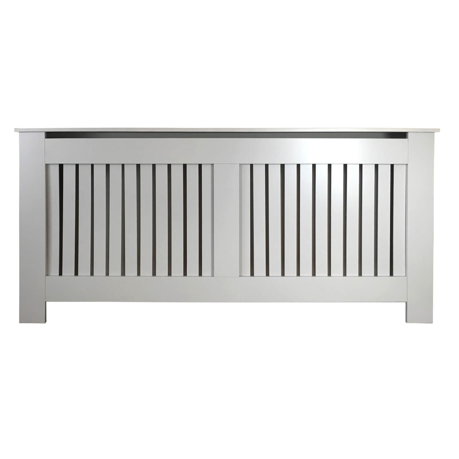Radiator Cover with Vertical Slatted Design in Grey - Extra Large