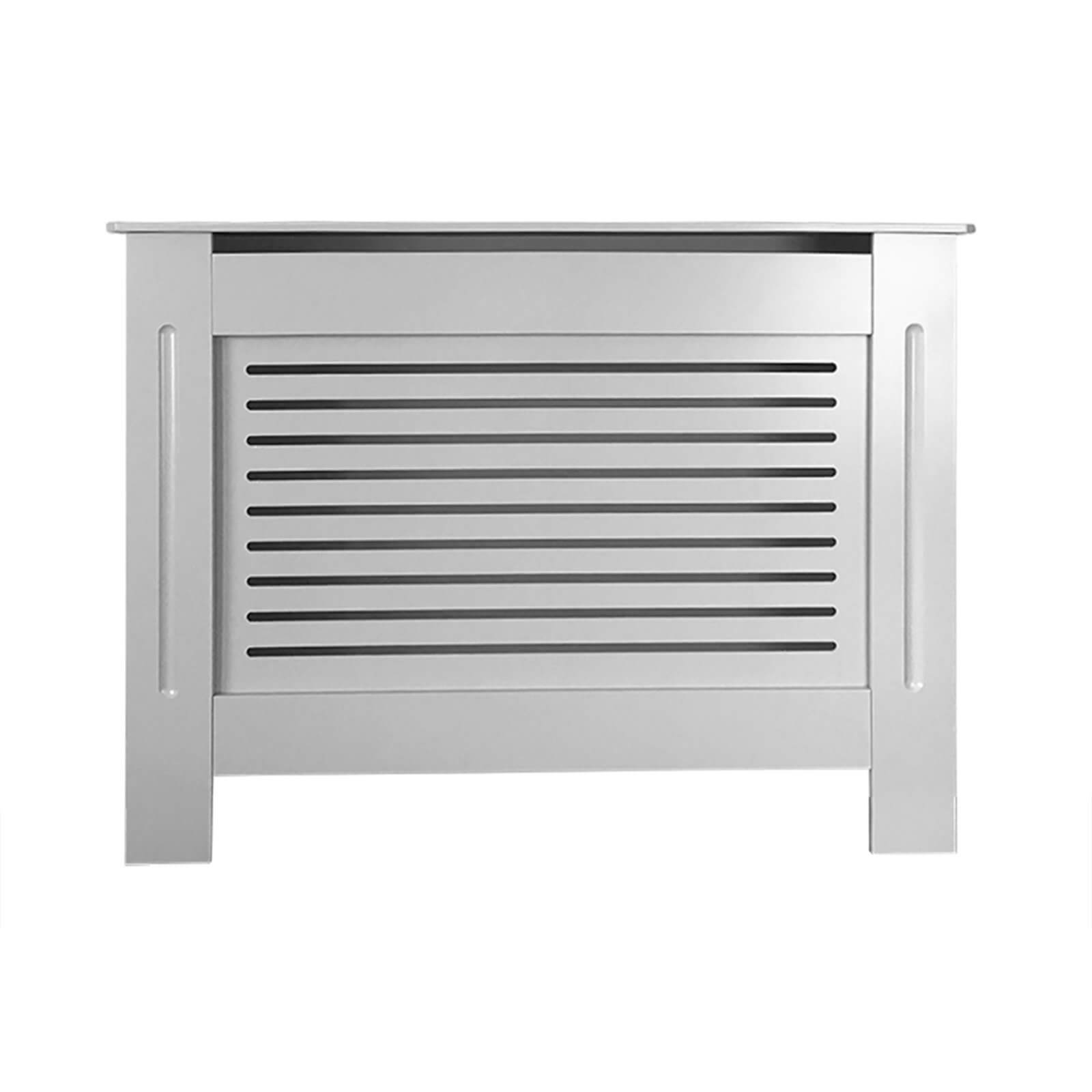 Radiator Cover with Horizontal Slatted Design in Grey - Small