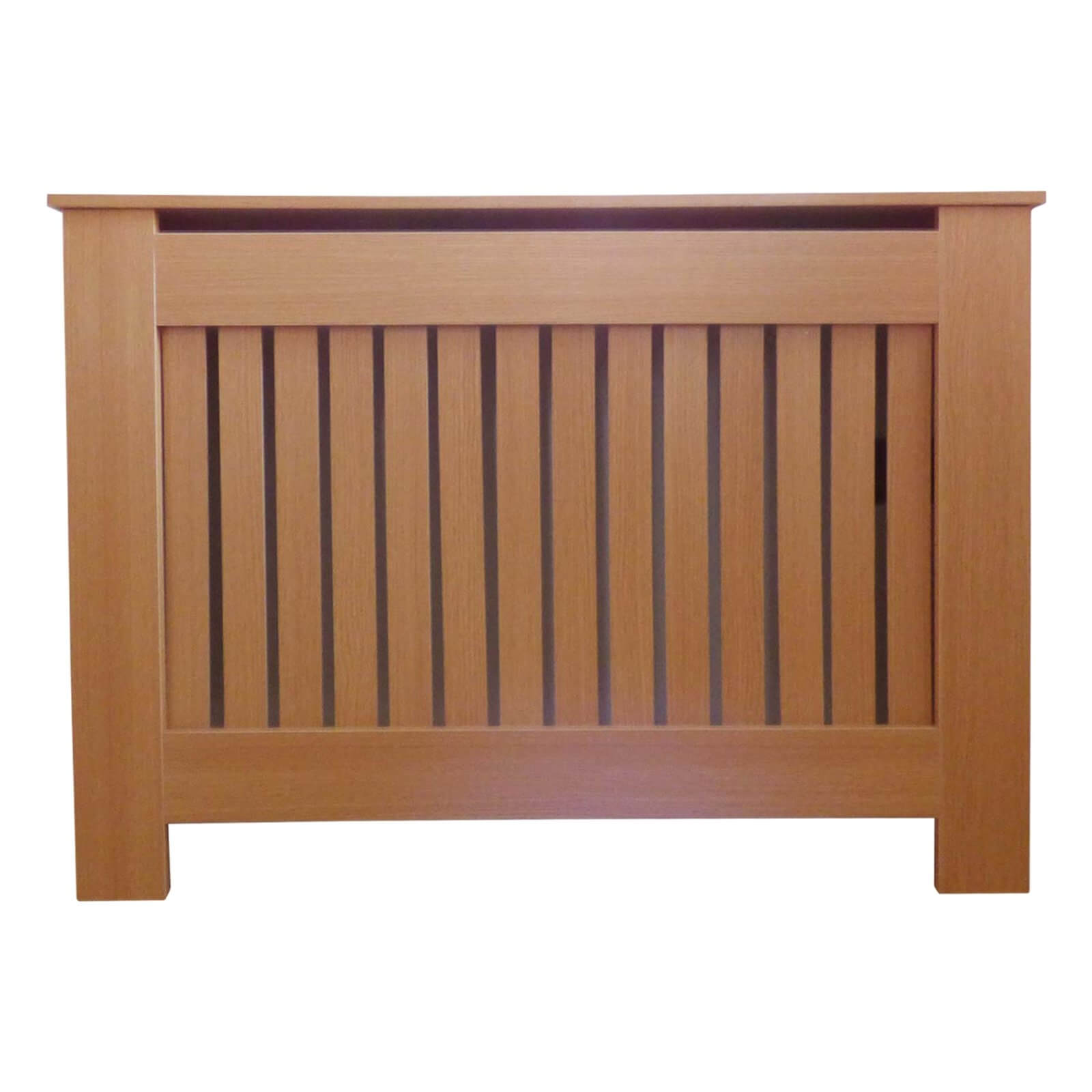 Radiator Cover with Vertical Slatted Design in Oak - Small