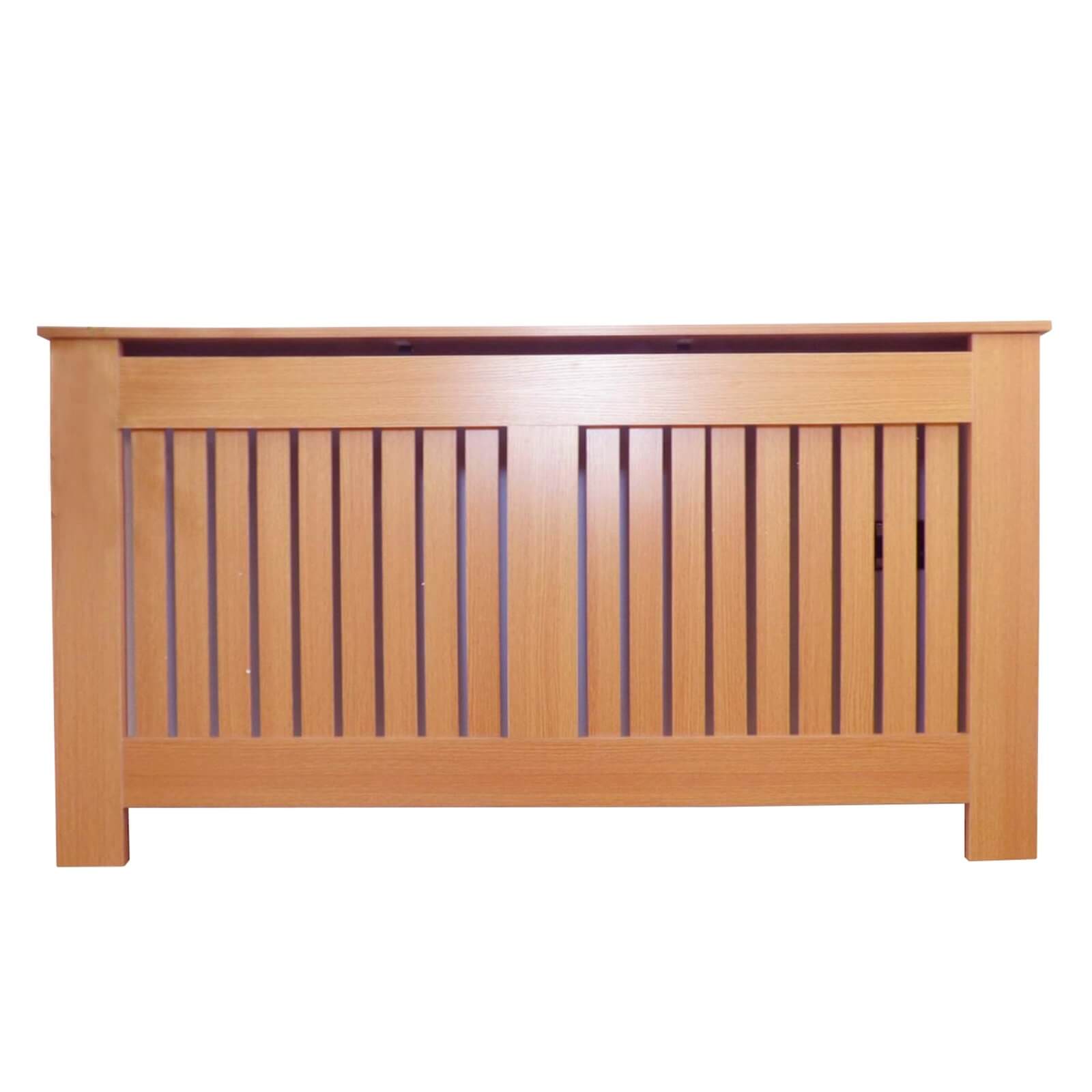 Oak Radiator Cover with Vertical Design - Large