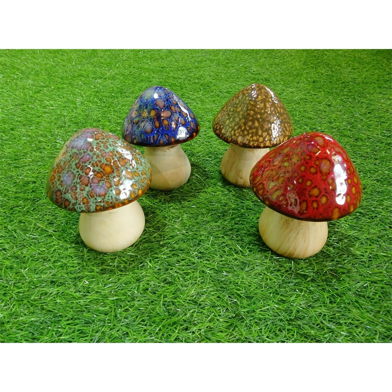 Ceramic Mushroom Garden Ornament - Small