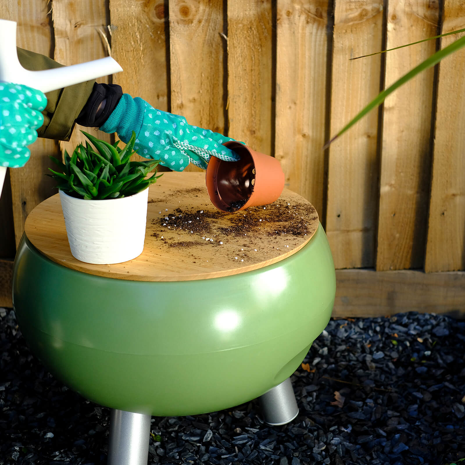 Outside Gang Freebird Outdoor Cool Box Table Integrated Ice Bucket - Egg Yolk