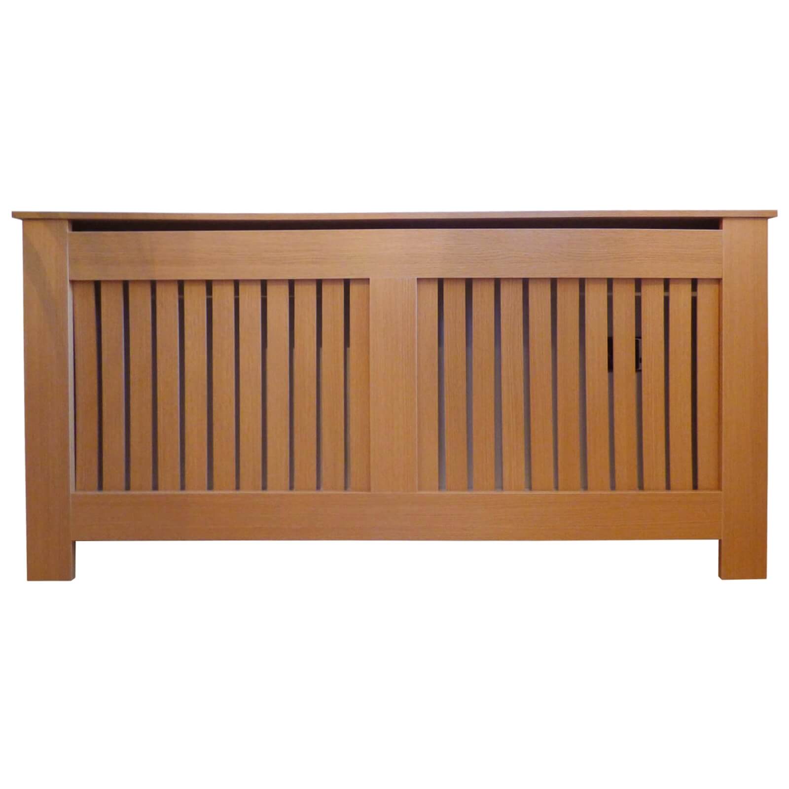 Oak Radiator Cover with Vertical Design - Extra Large