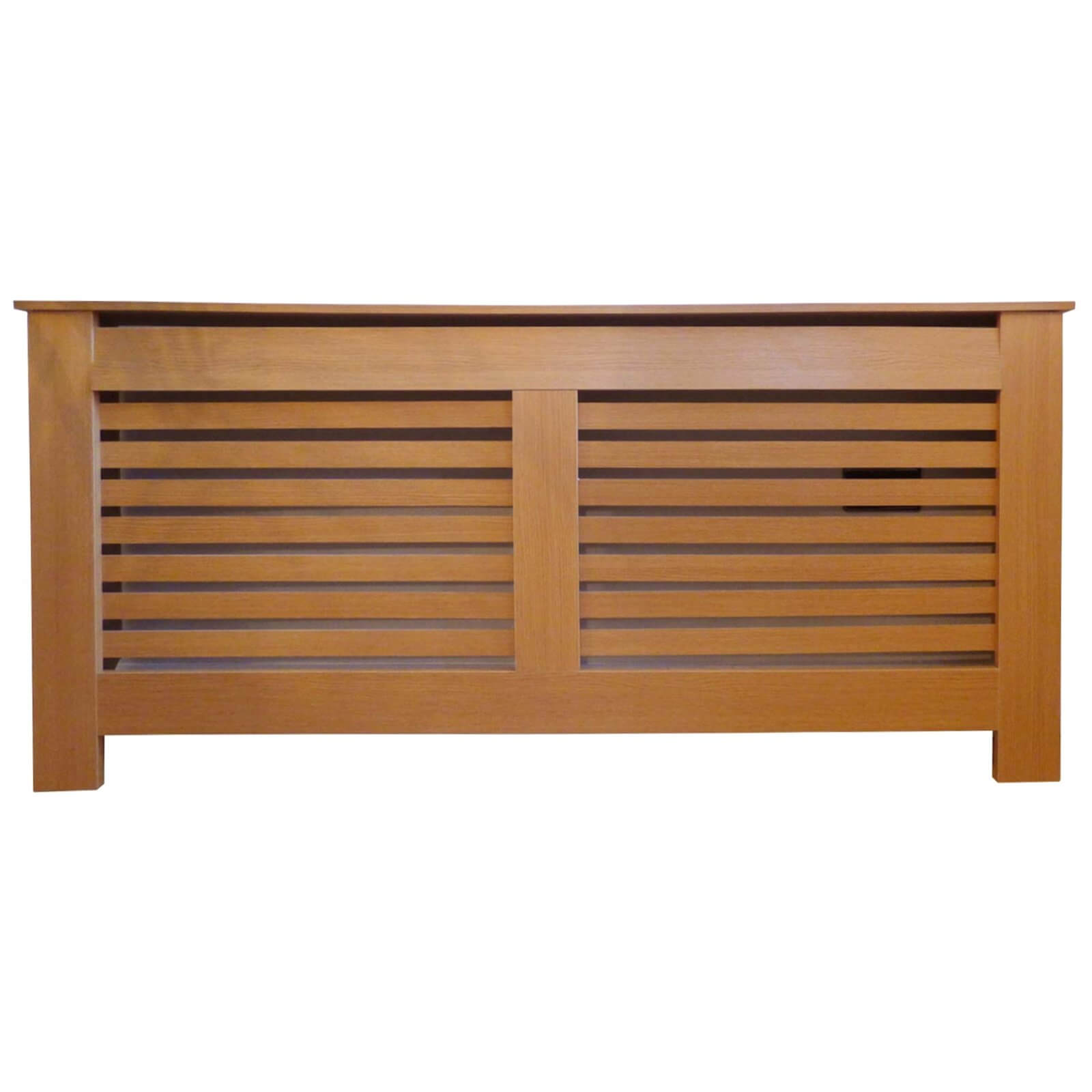 Radiator Cover with Horizontal Slatted Design in Oak - Extra Large