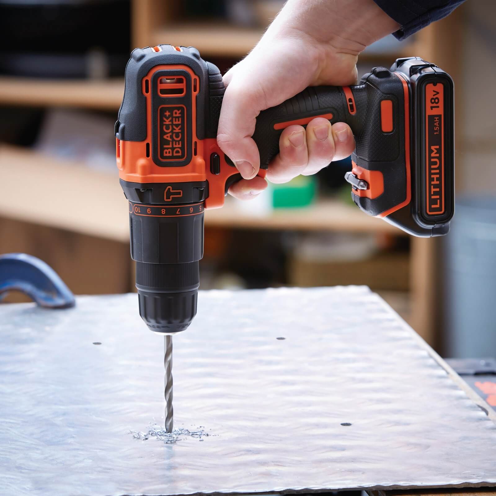 BLACK DECKER 2 Speed 18V Cordless Combi Drill with Kit Box BCD700S1K GB Homebase