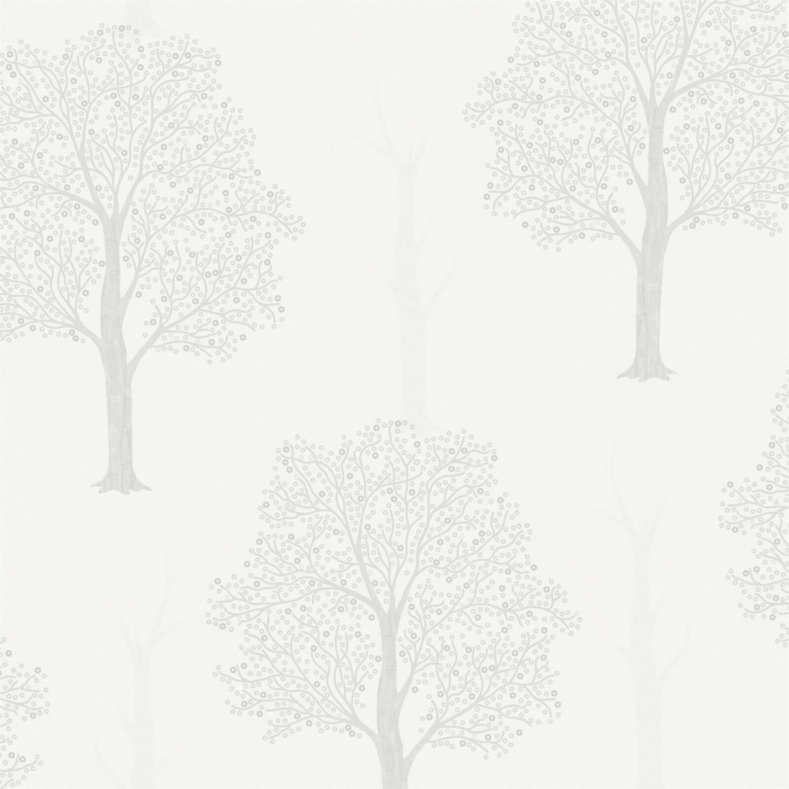 Holden Decor Ornella Tree Embossed Metallic Glitter Grey Wallpaper