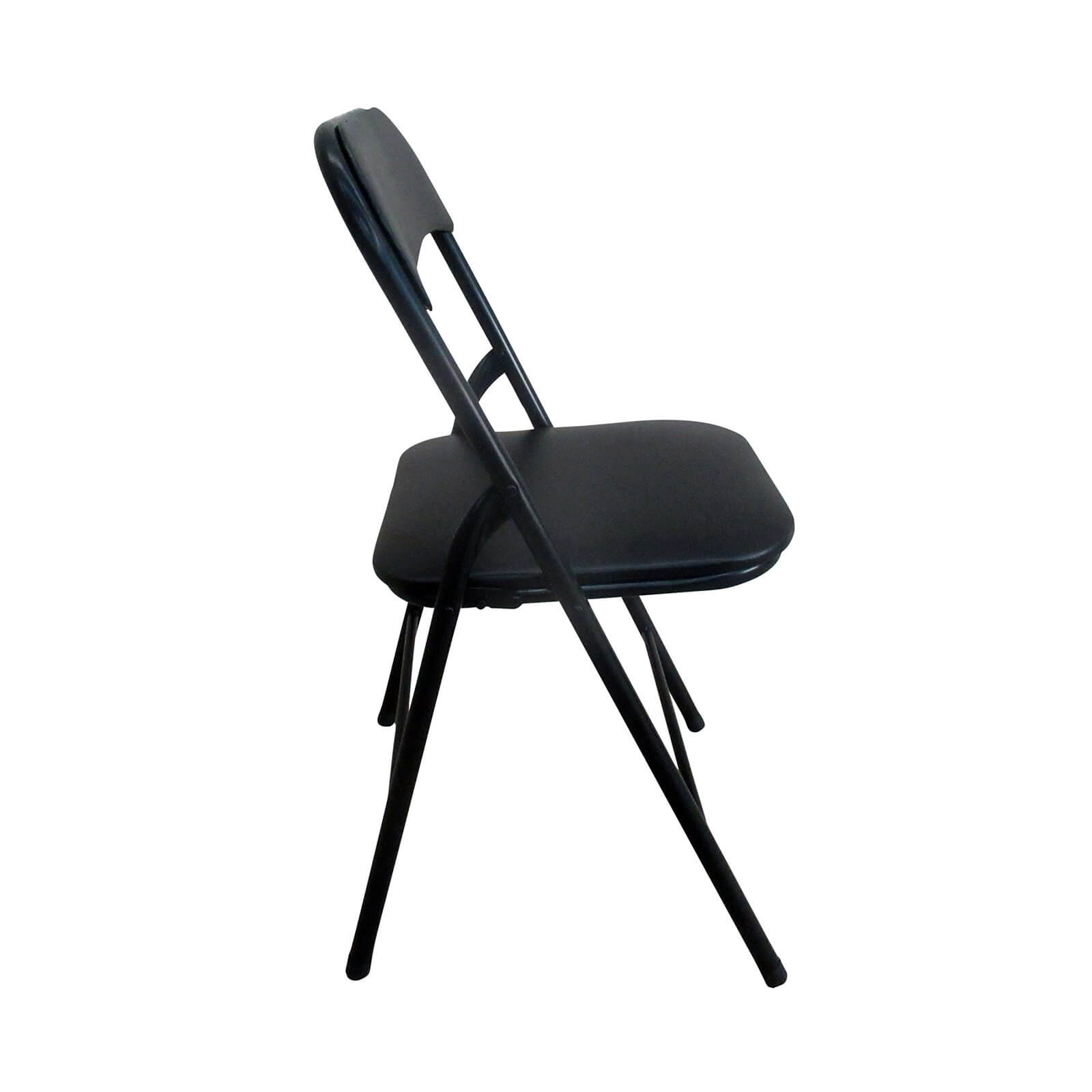 Folding Metal Padded Chair - Black