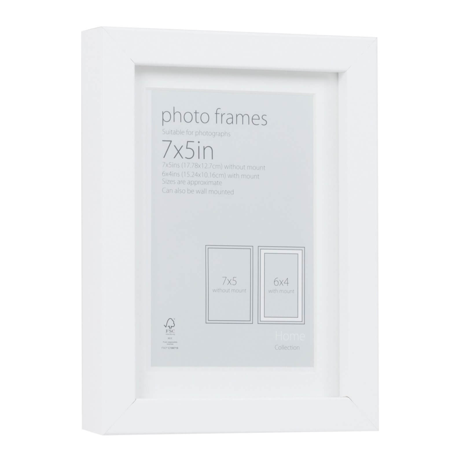 Photo Frame White 7 x 5 with 6 x 4 Mount Aperture