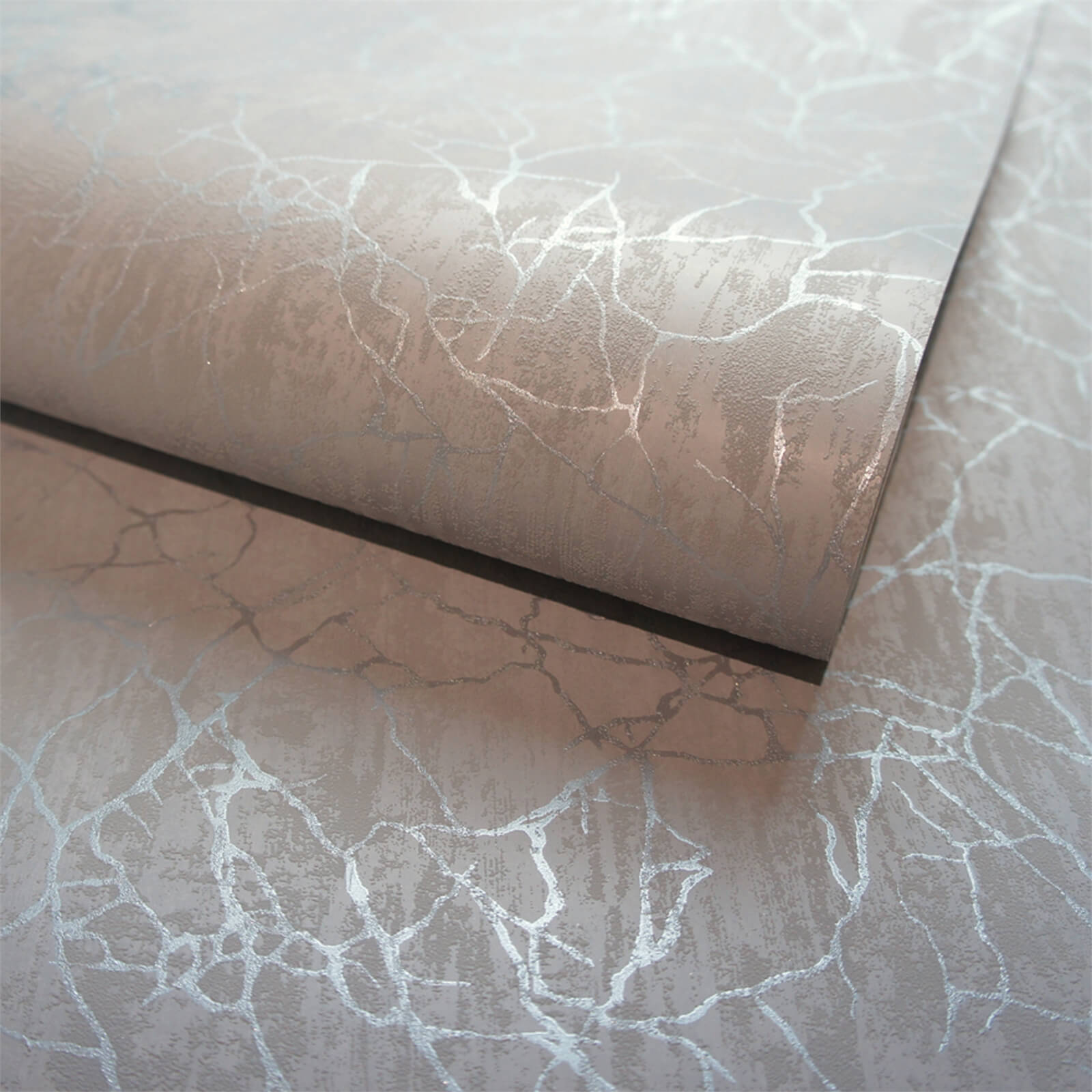 Holden Decor Midas Plain Marble Textured Metallic Grey Wallpaper