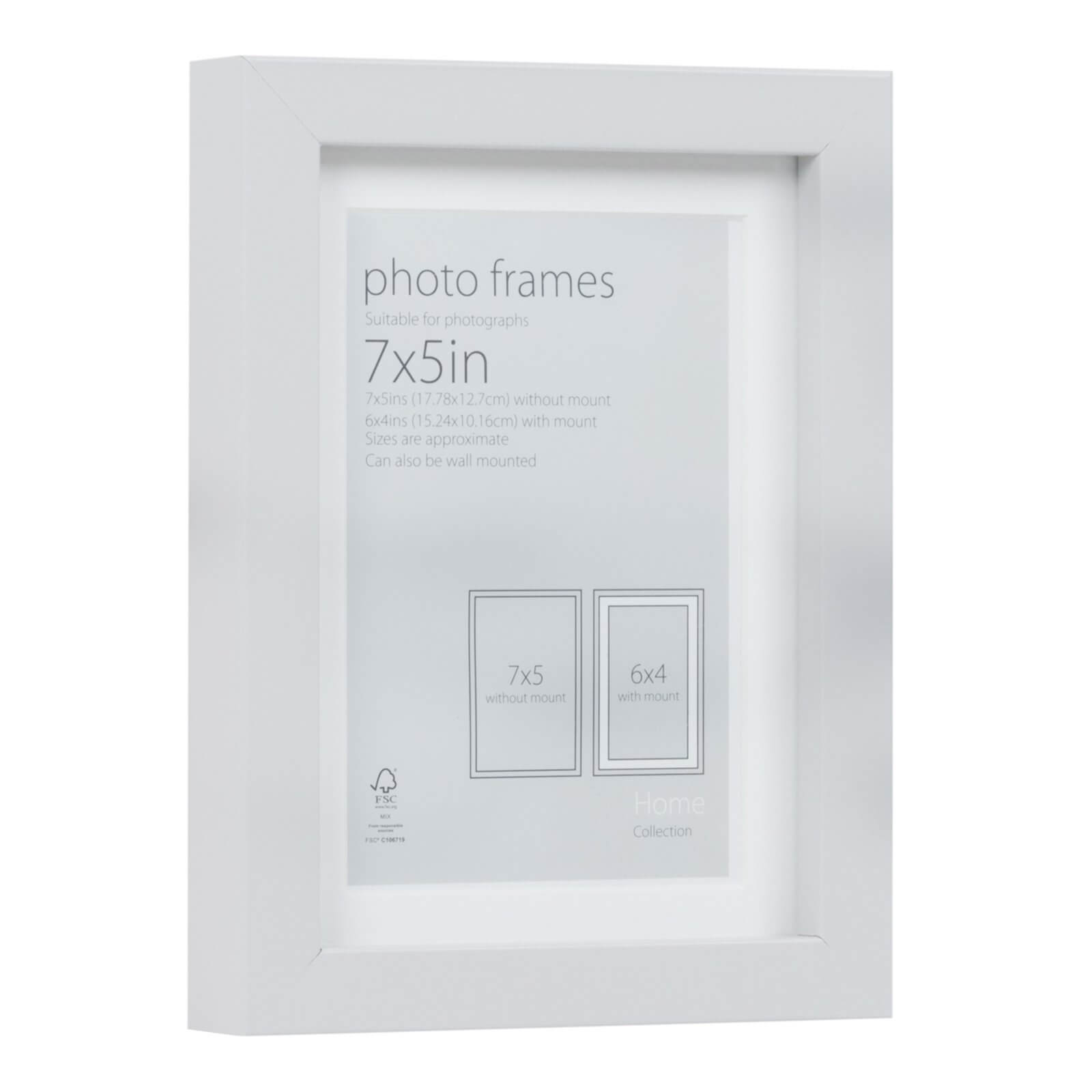 Photo Frame Grey 7 x 5 with 6 x 4 Mount Aperture