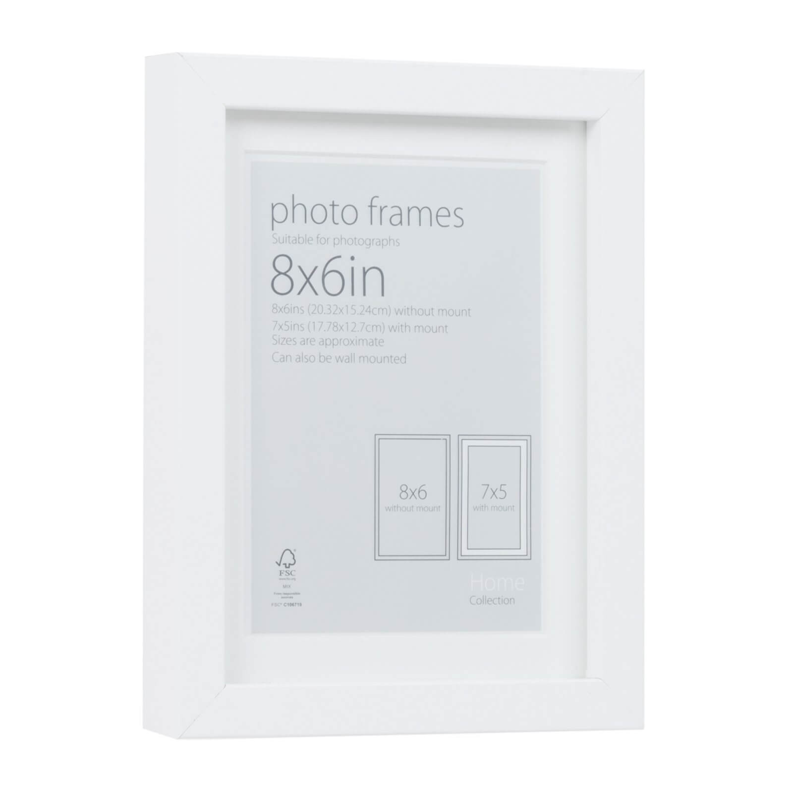 Photo Frame White 8 x 6 with 7 x 5 Mount Aperture