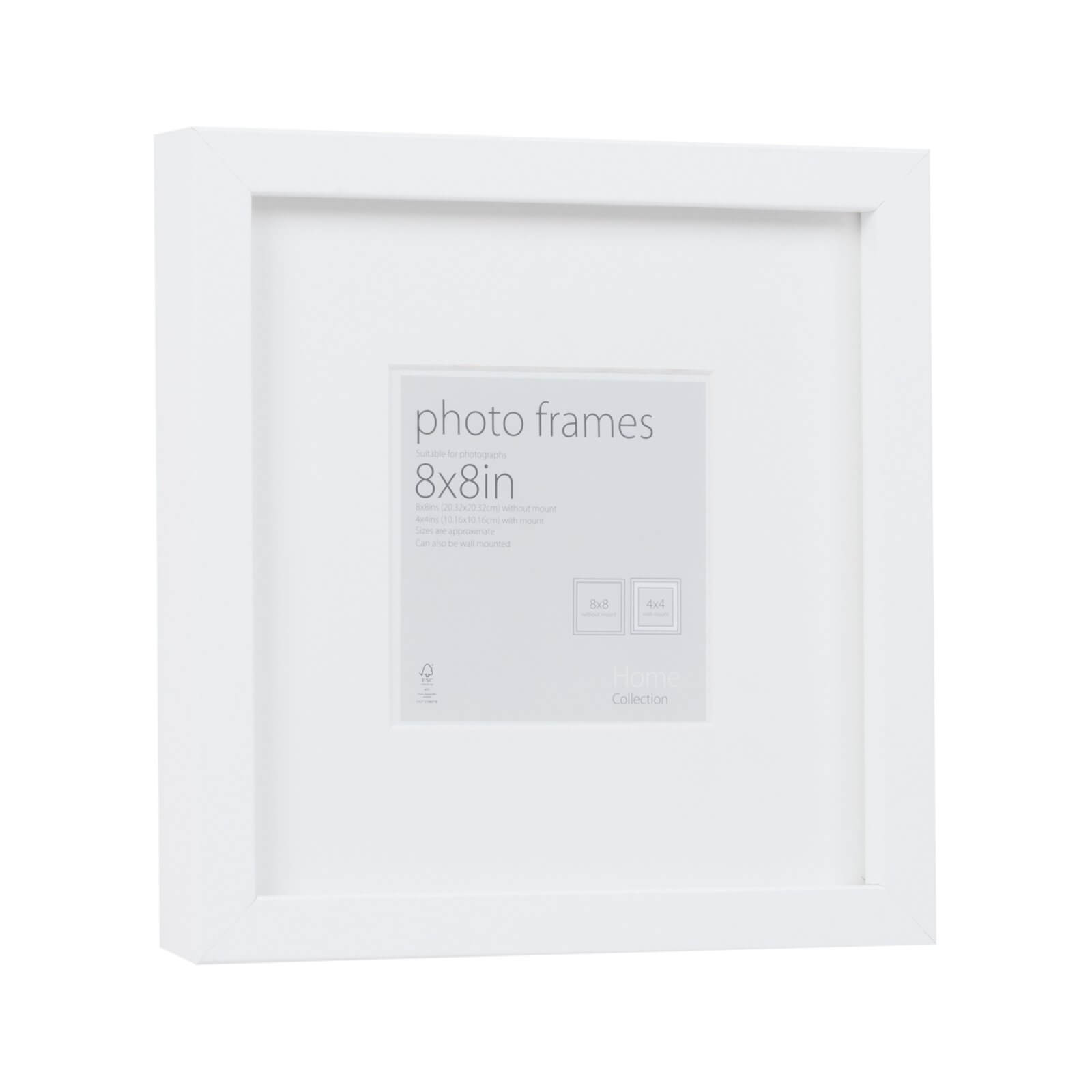 Photo Frame White 8 x 8 with 4 x 4 Mount Aperture