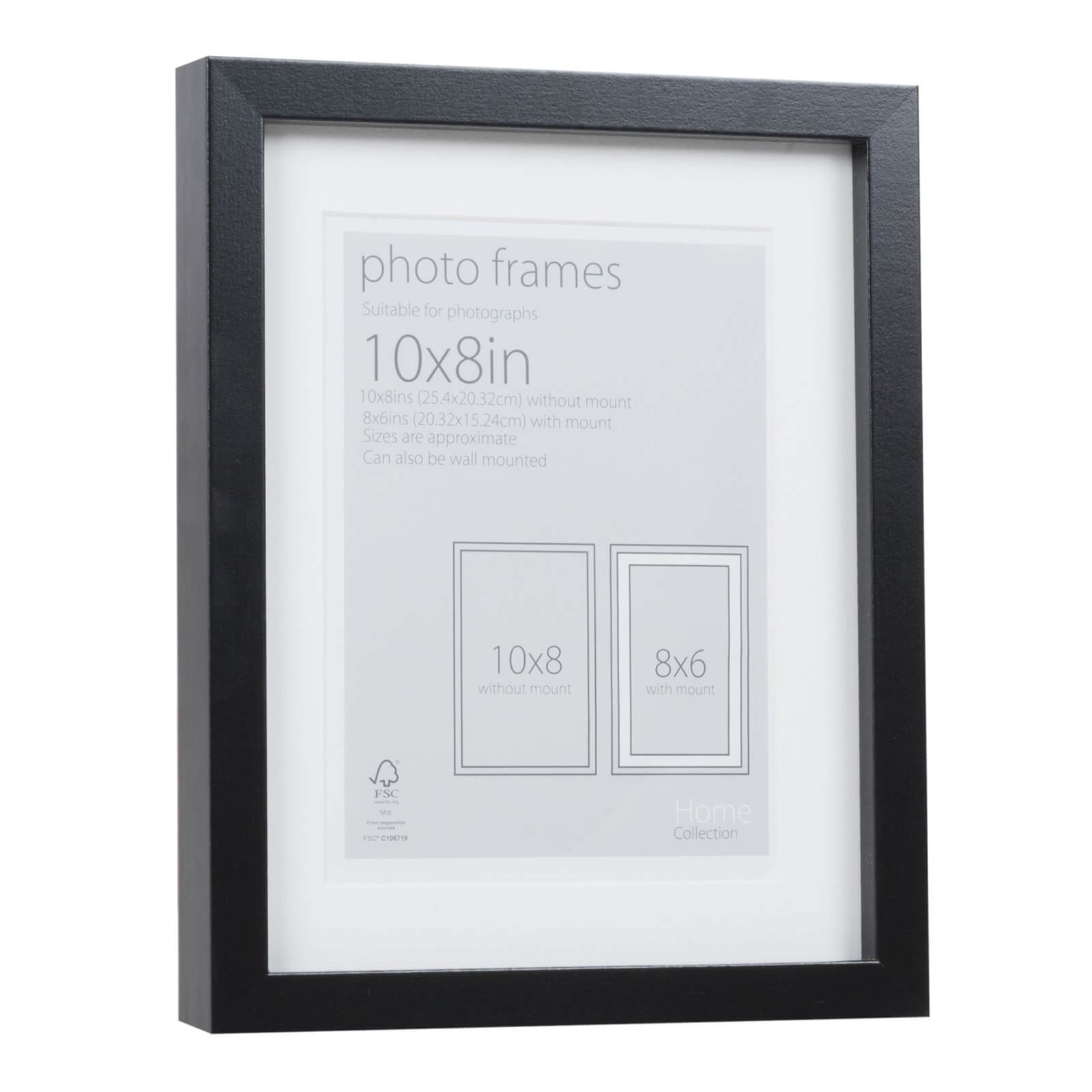 Photo Frame Black 10 x 8 with 8 x 6 Mount Aperture